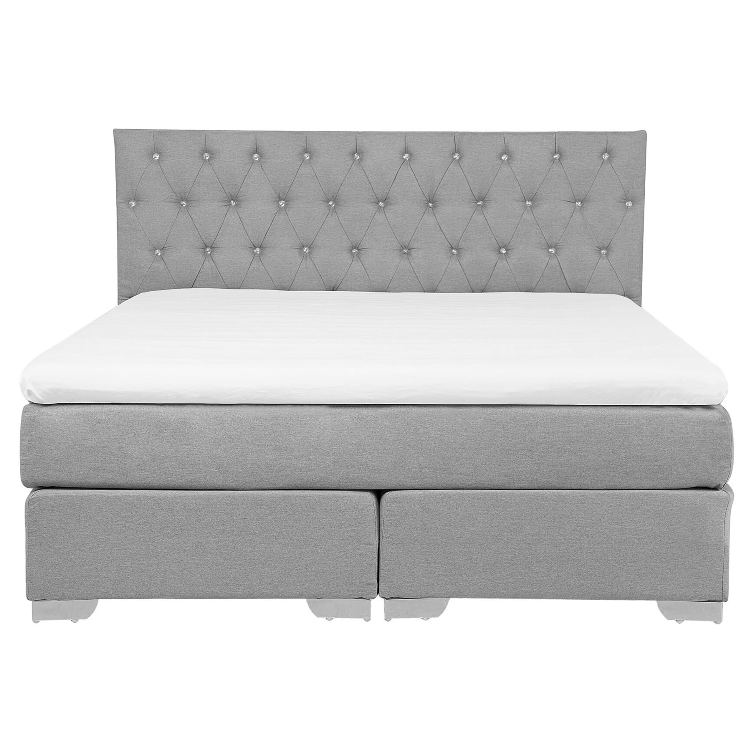 beliani-duchess-boxspringbett-160x200-hellgrau-leinenoptik image 4