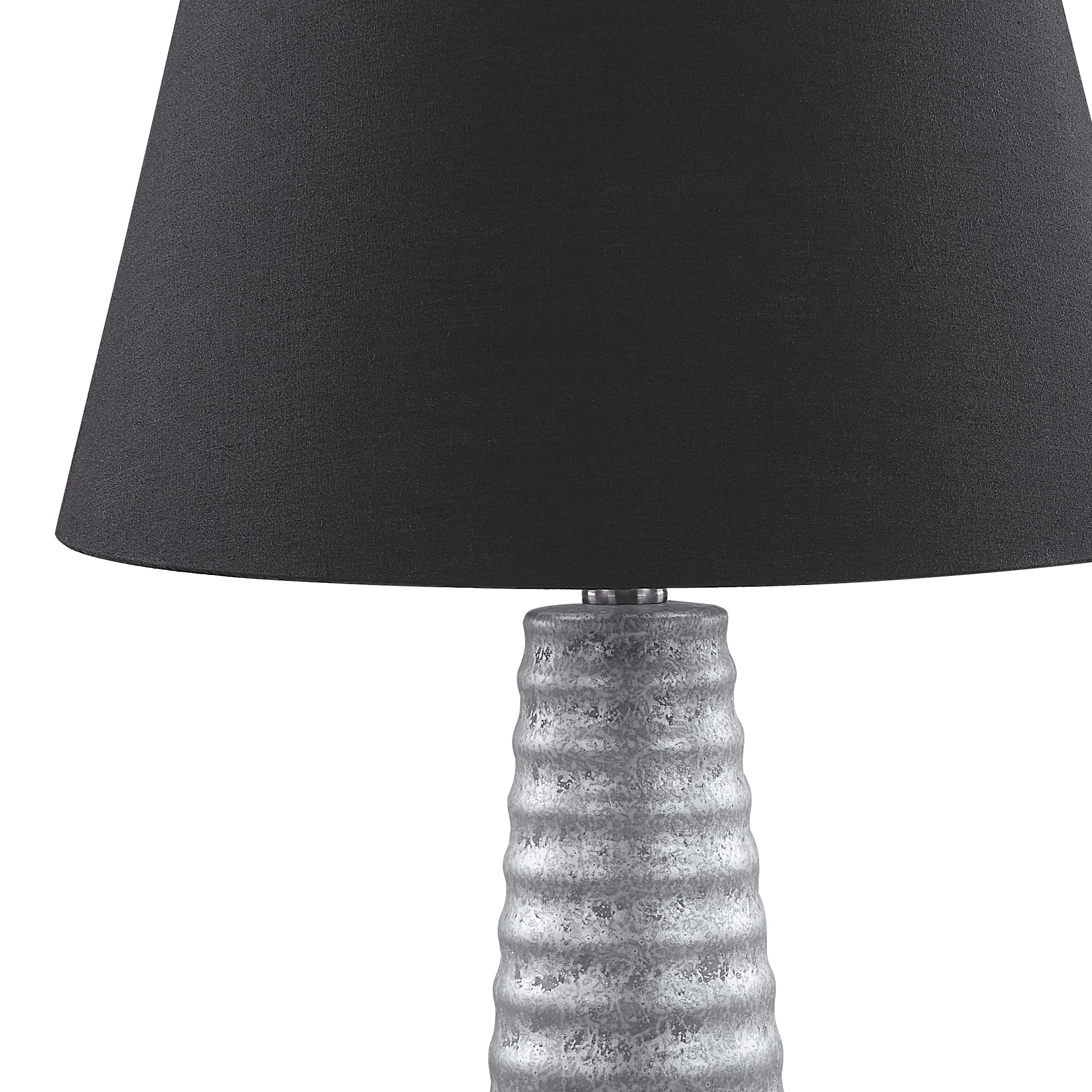 beliani-vilnia-tischlampe-silber-schwarz-keramik-mit-stoffschirm image 5