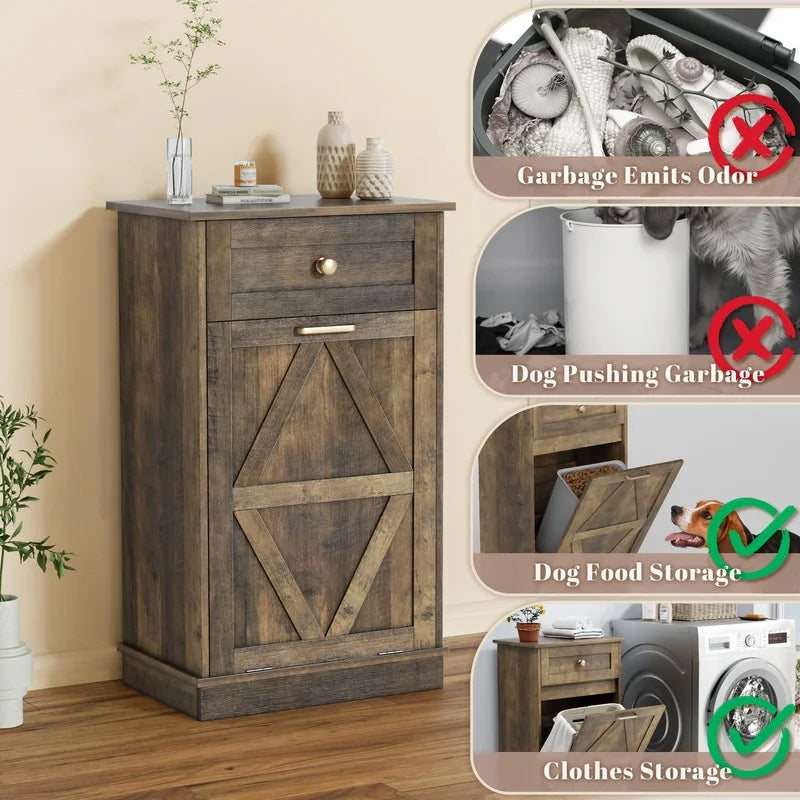 homall-shelf-m-llschrank-holz-braun-mit-schublade image 4