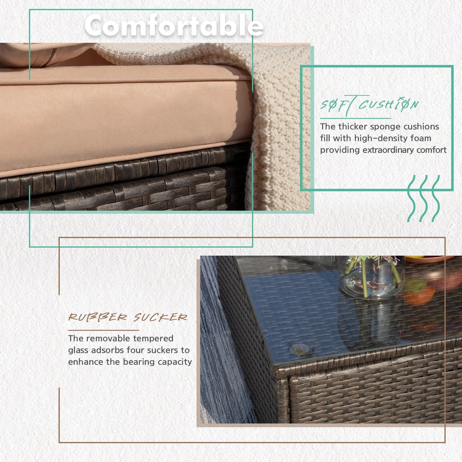 homall-patio-furniture-lounge-set-6-tlg-rattan-beige image 4