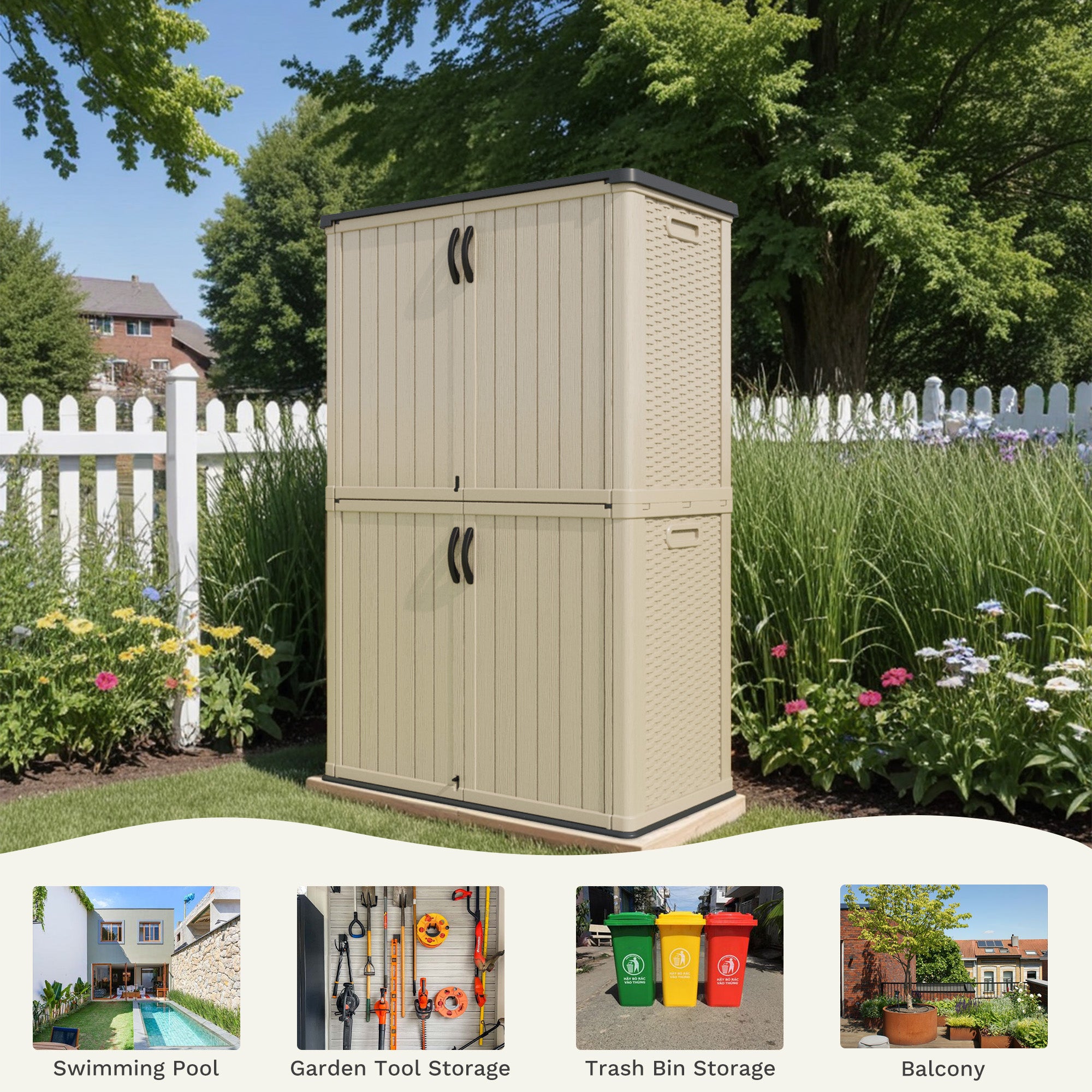 homall-metal-shed-gartenschrank-50-cu-ft-beige-wasserdicht image 4