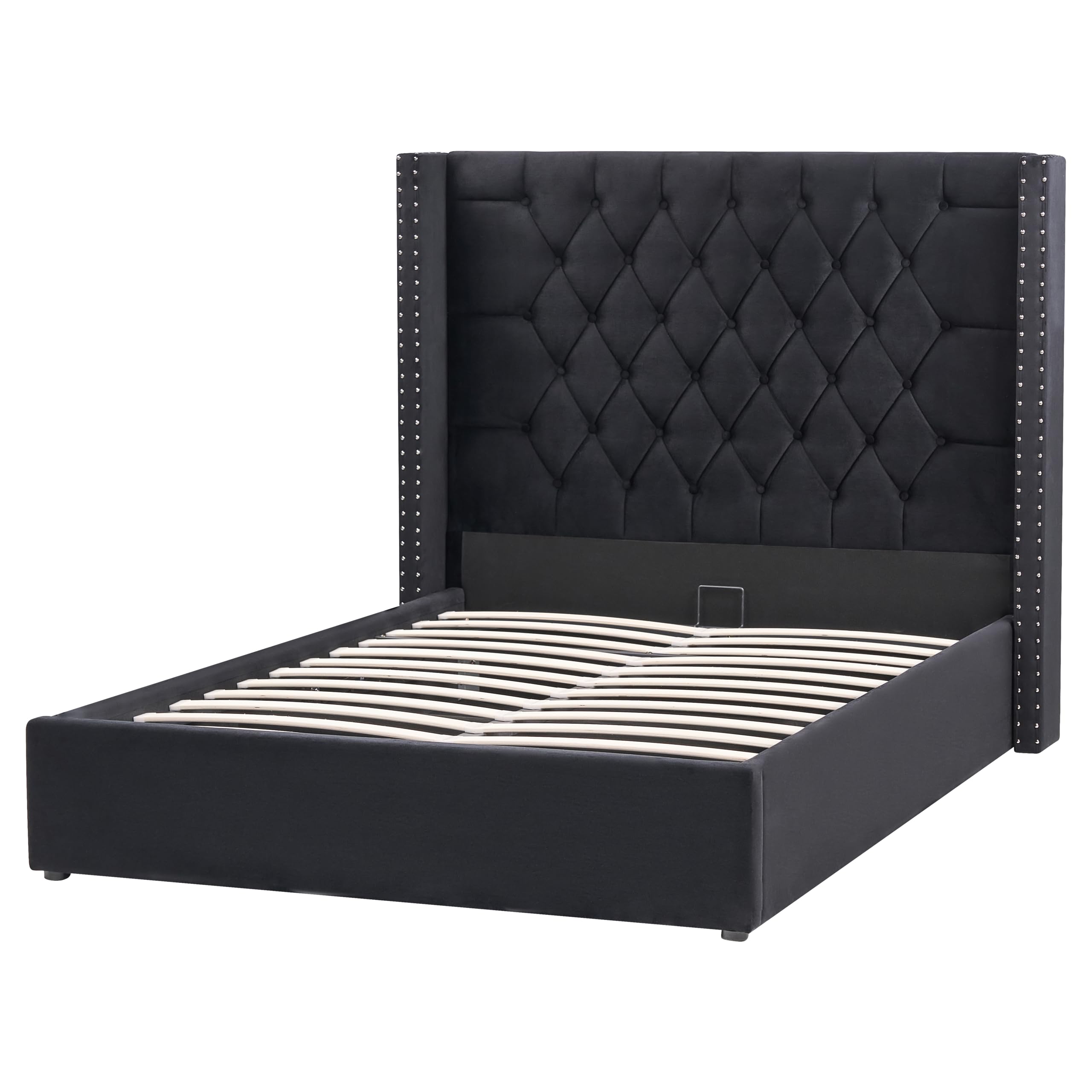 beliani-lubbon-bettkastenbett-140x200-schwarz-samt image 4