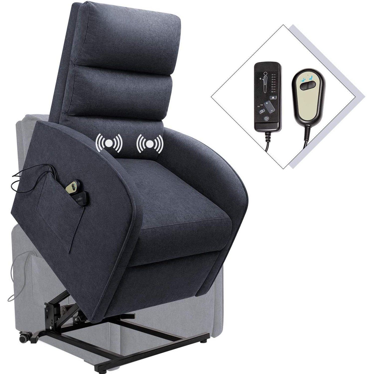 homall-recliner-chair-aufstehsessel-stoff-braun-elektrisch image 8