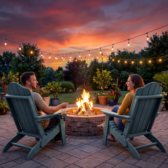 homall-patio-adirondack-chair-gartenstuhl-blau-klappbar image 1