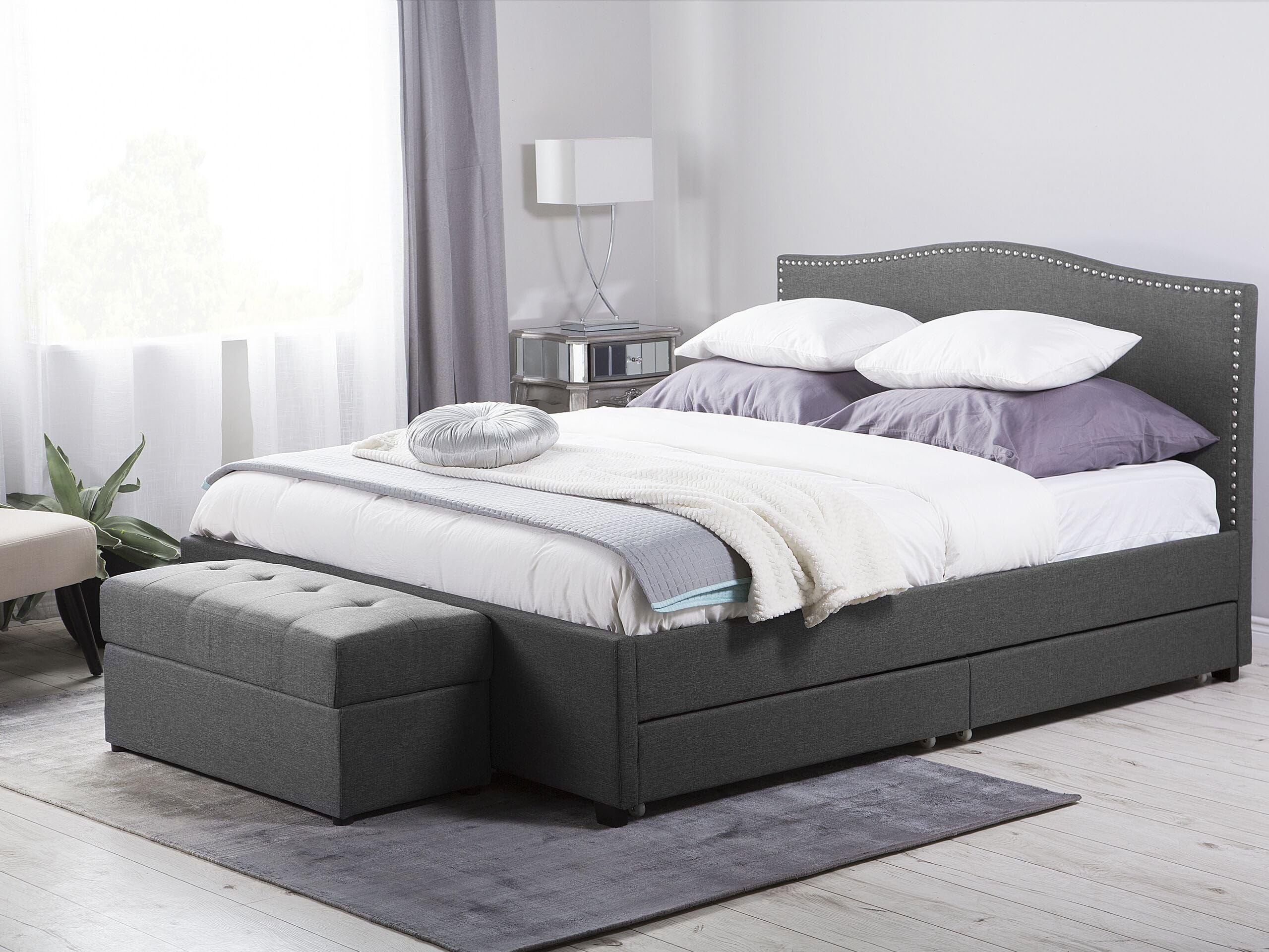 beliani-polsterbett-160x200-grau-mit-bettkasten-schubladen image 2