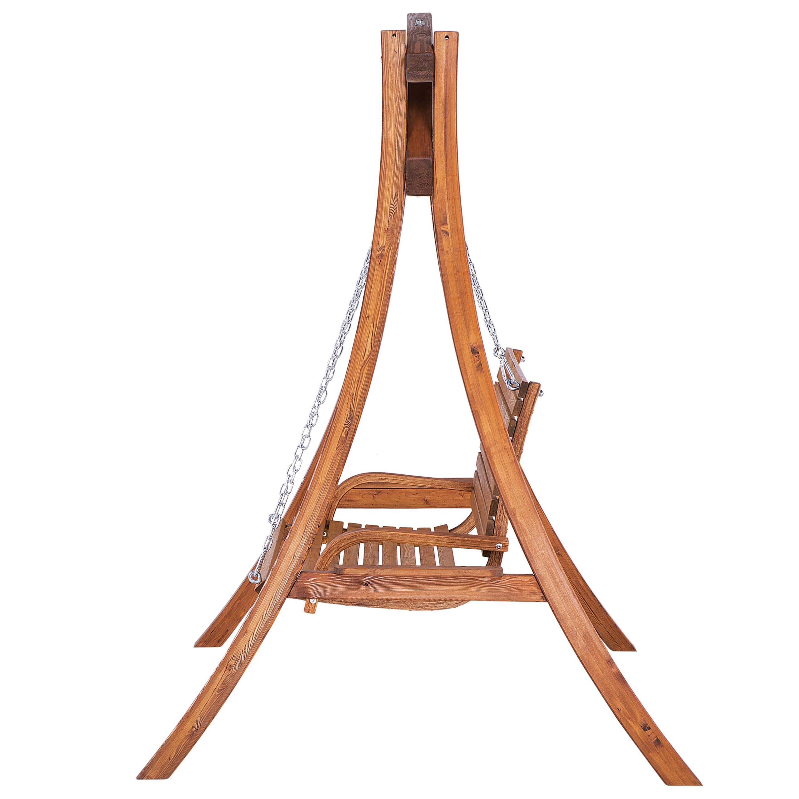 beliani-novara-gartenschaukel-holz-dunkelbraun-2-sitzer image 7