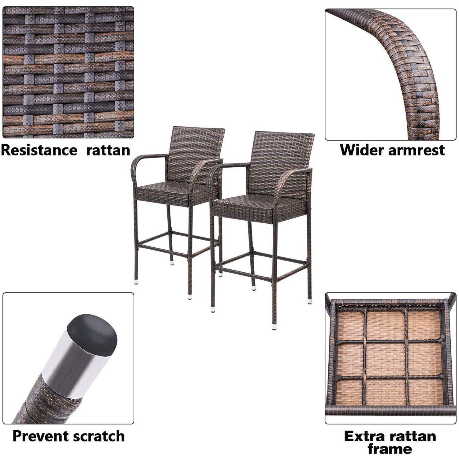 homall-bar-stool-rattan-barhocker-braun-2er-set-fu-st-tze image 6