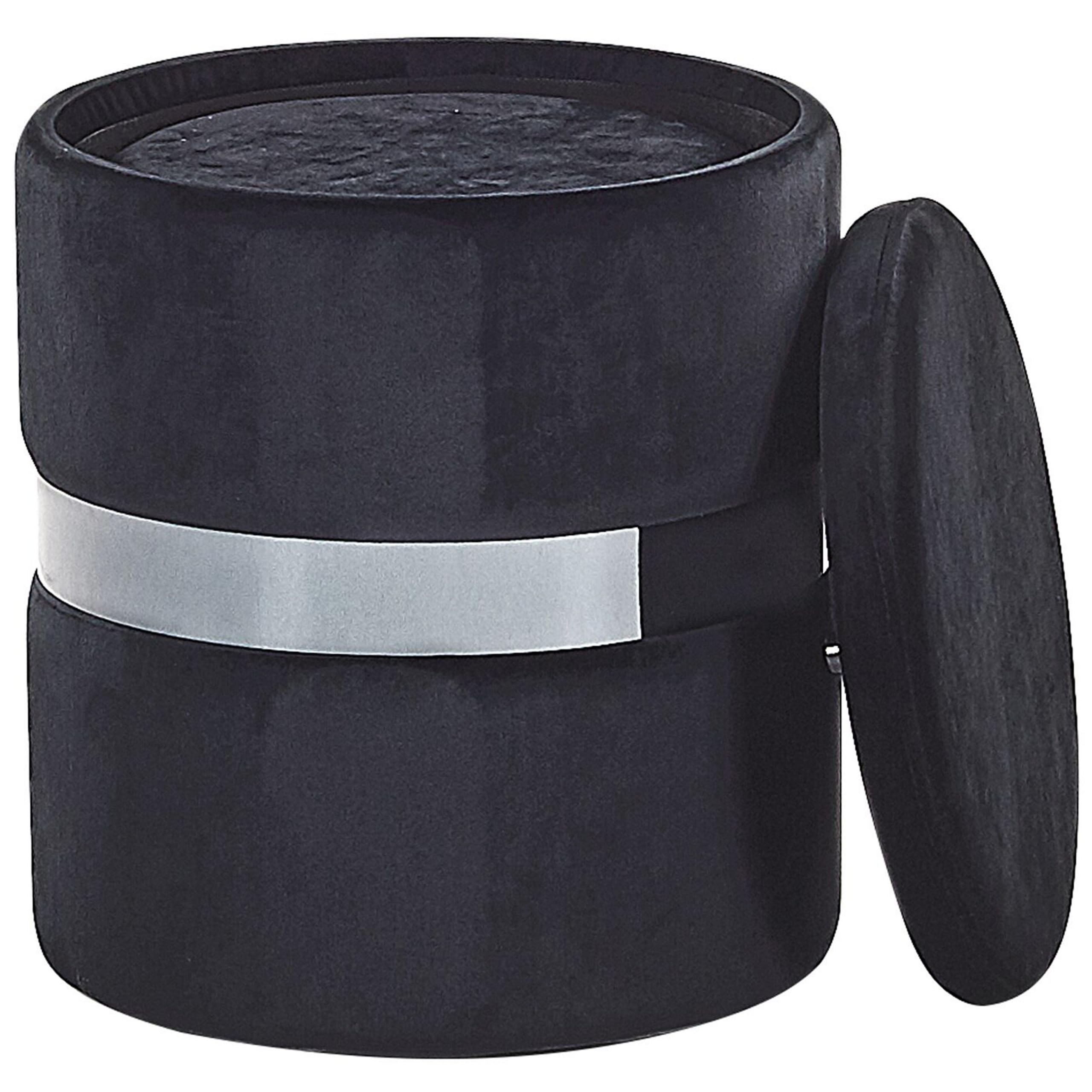 beliani-doris-pouf-samt-schwarz-2er-set-mit-stauraum image 5