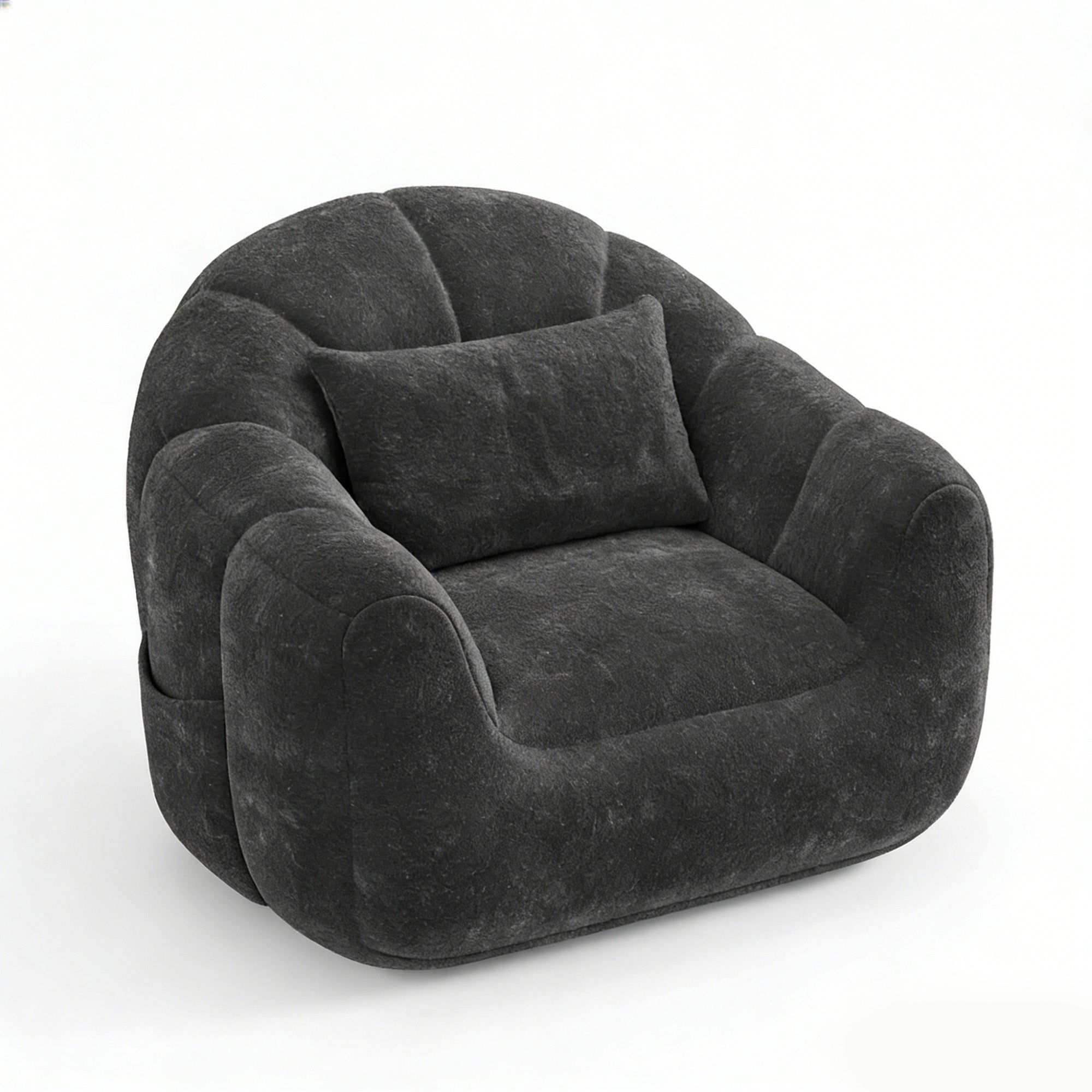 homall-sofa-sitzsack-bodensessel-grau-pl-sch-mit-memory-foam image 1