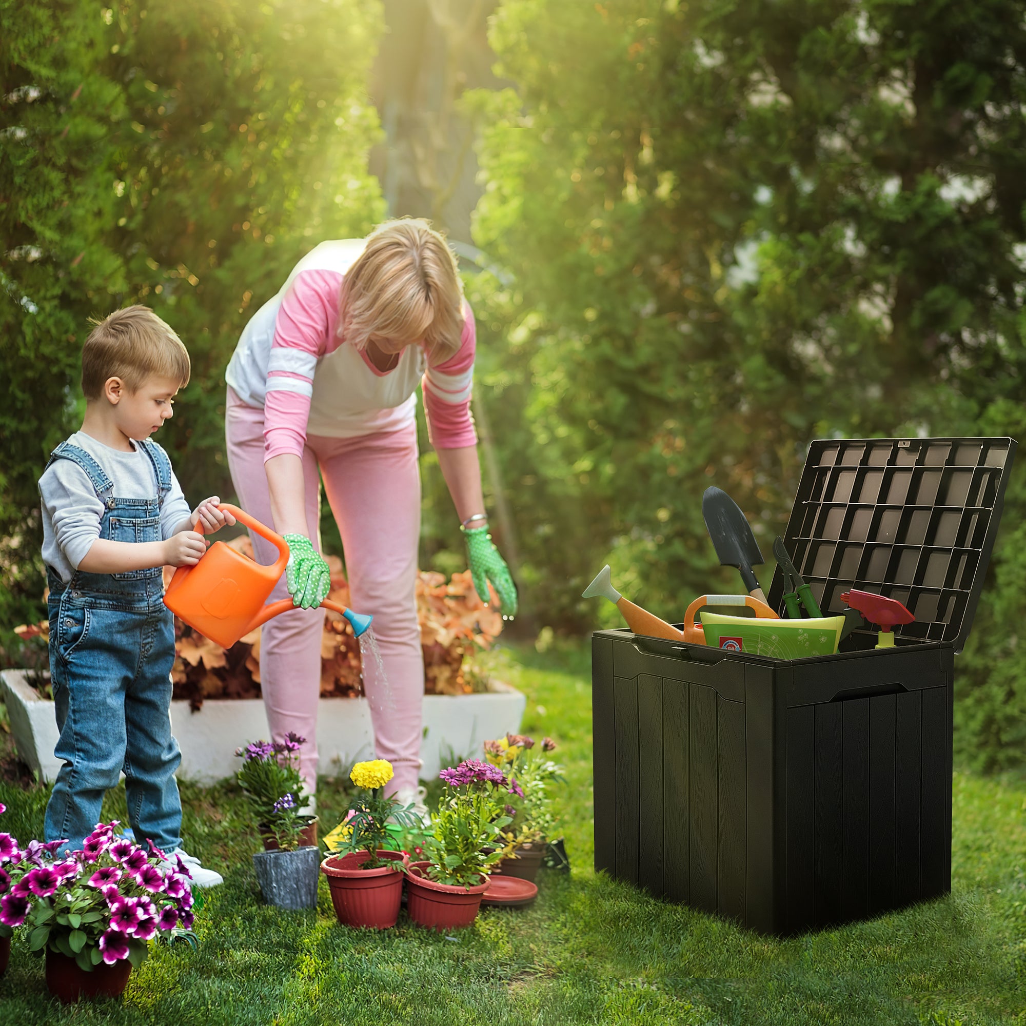homall-aufbewahrungsbox-gartenbox-schwarz-31-gallonen image 2