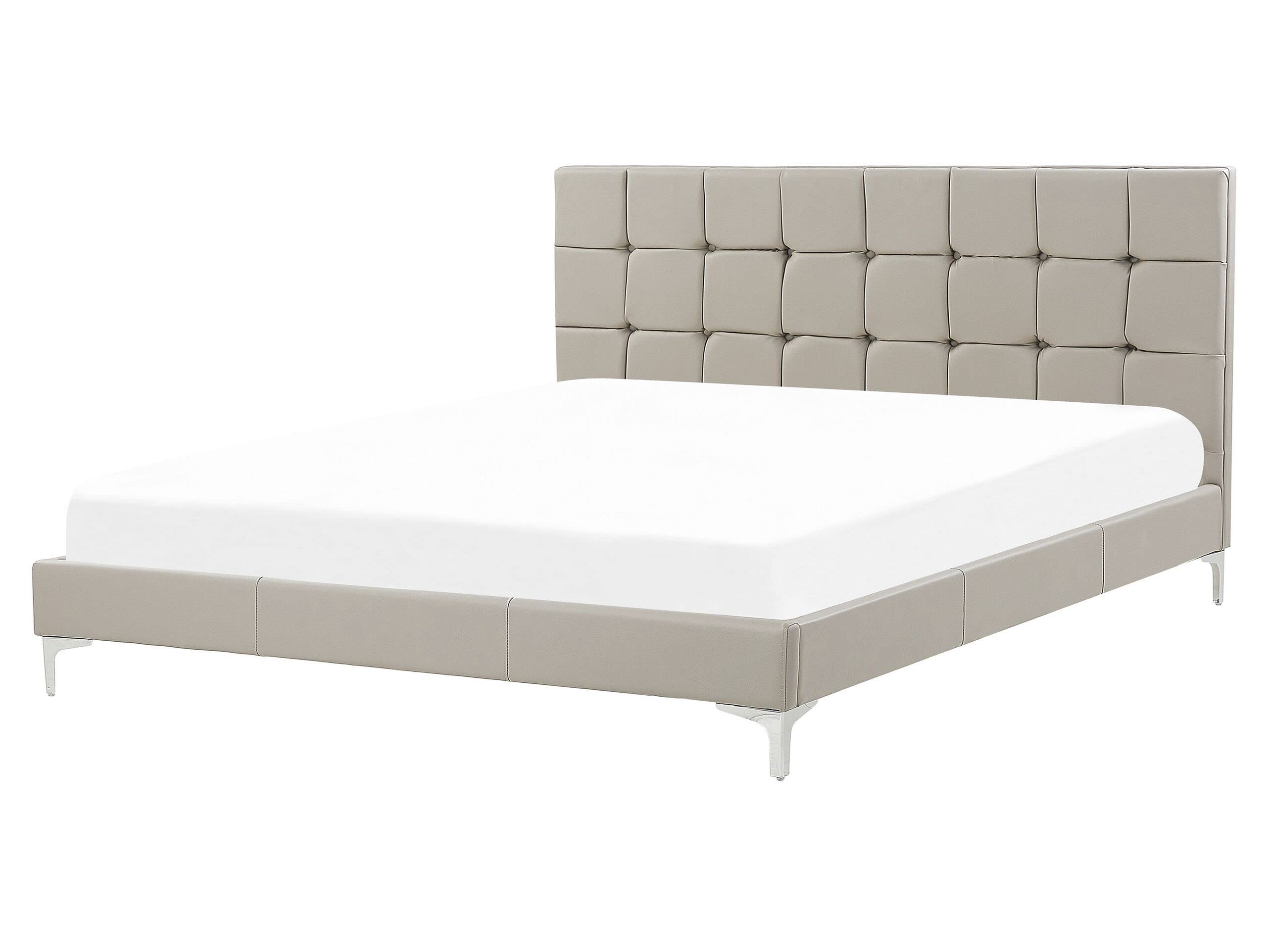 beliani-ambert-doppelbett-160x200-cm-grau-kunstleder-polsterbett image 1
