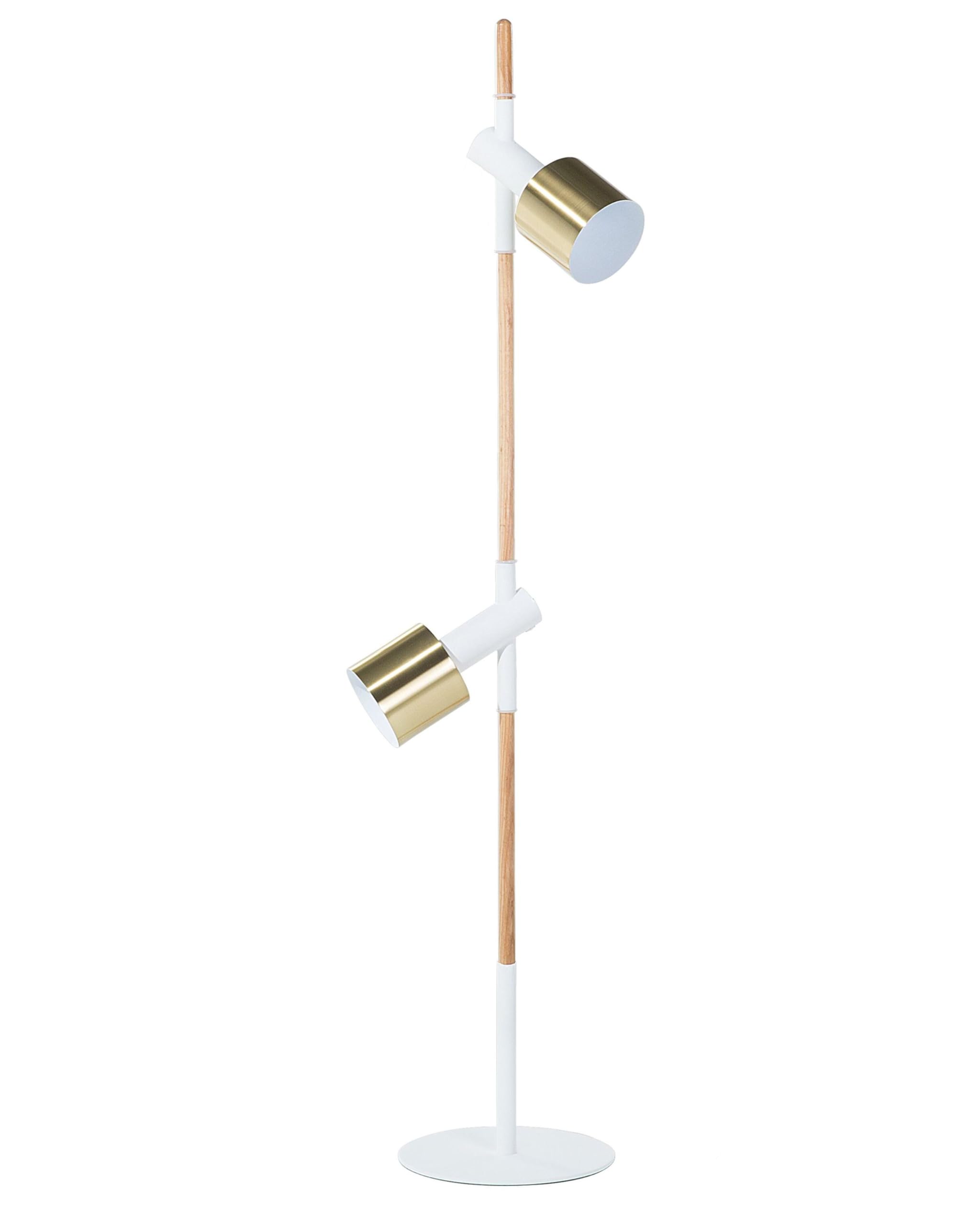 beliani-owens-stehlampe-metall-holz-wei-125-cm-2-flammig image 1