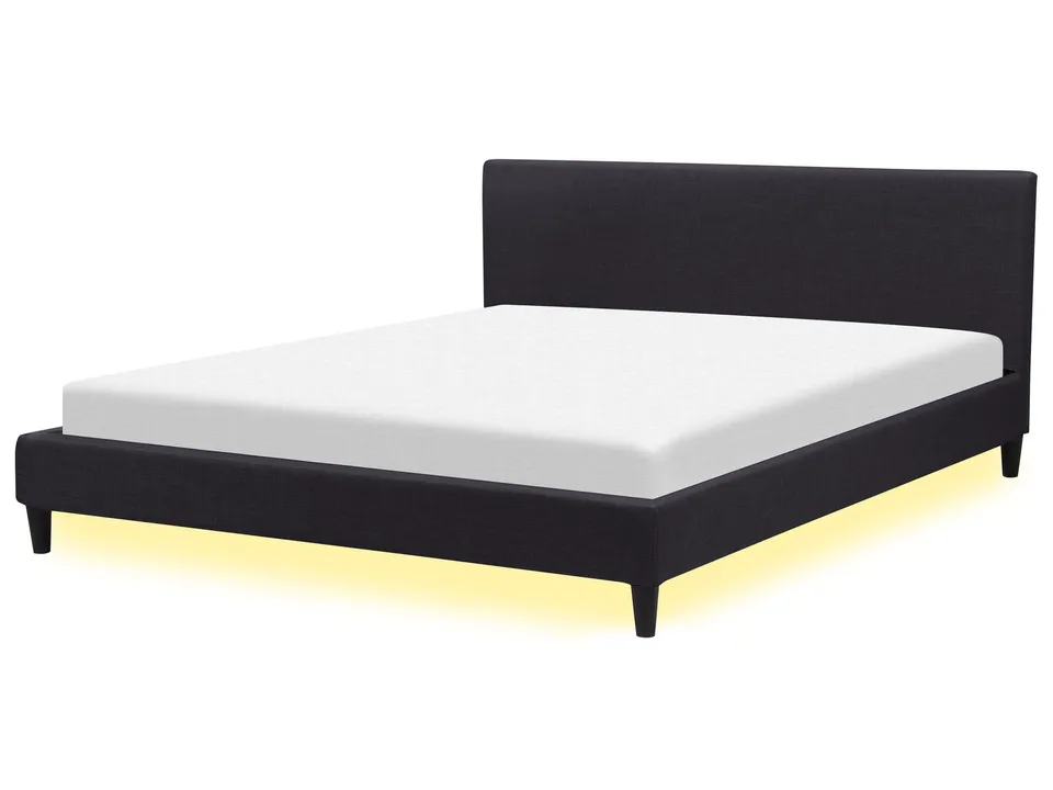 beliani-fitou-polsterbett-180x200-schwarz-led-leinenoptik image 1