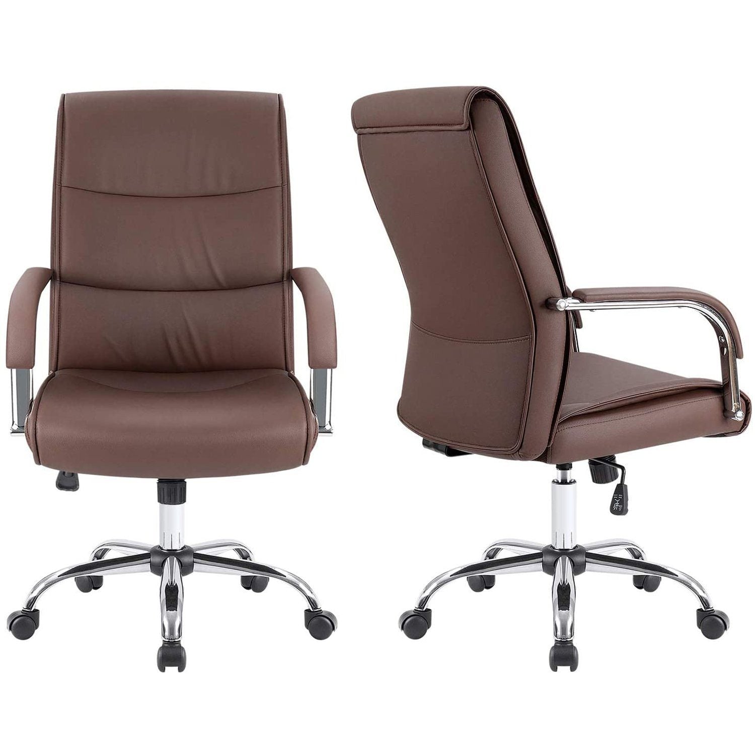 homall-office-leather-chair-chefsessel-braun-leder-h-henverstellbar image 4