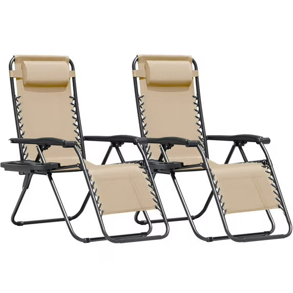 homall-patio-furniture-zero-gravity-liegestuhl-braun-2er-set image 2
