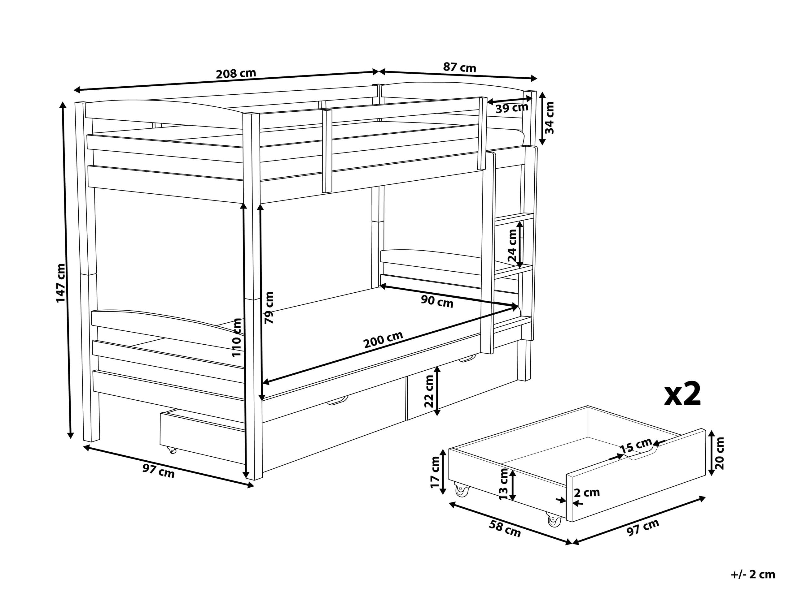 beliani-betten-regat-hochbett-90x200-wei-kiefer image 3