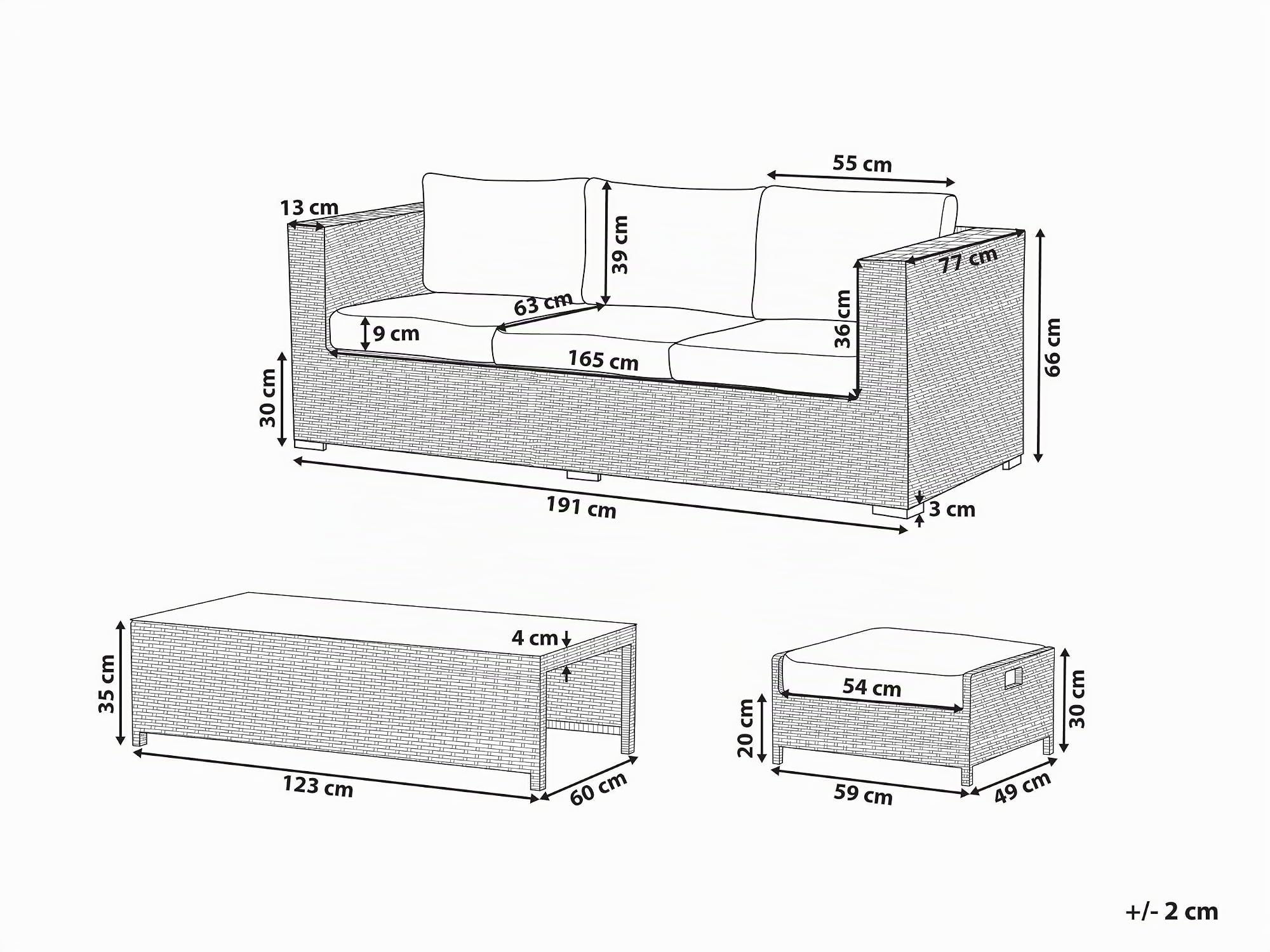 beliani-belluno-loungeset-rattan-braun-wei-5-personen image 3