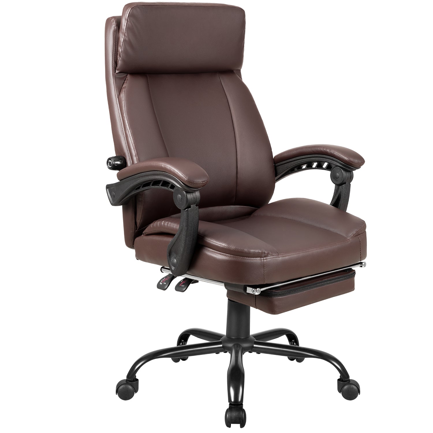 homall-office-leather-chair-b-rostuhl-schwarz-mit-fu-st-tze image 8