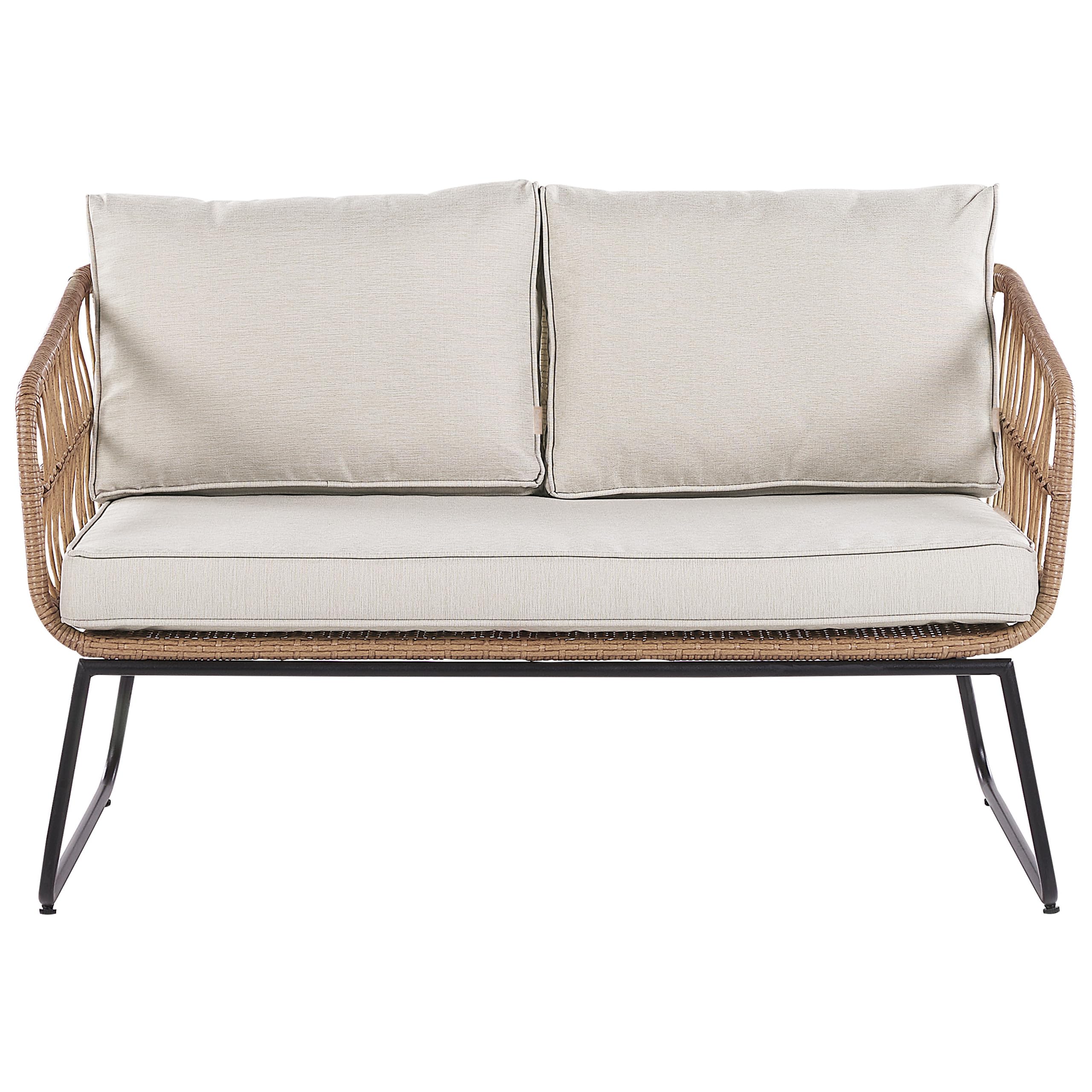 beliani-ravello-sitzgruppe-polyrattan-beige-4-personen-mit-tischen image 6