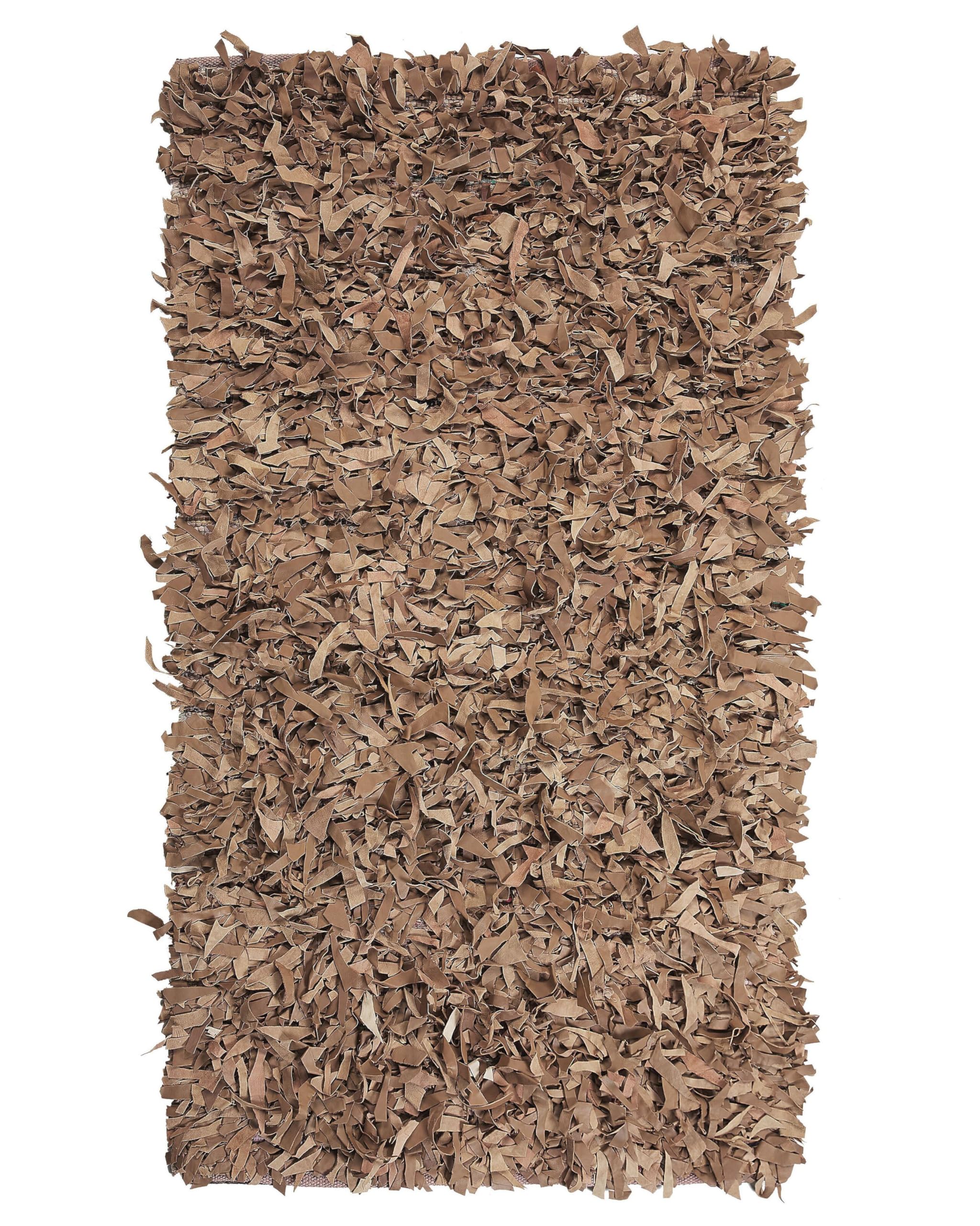 hirsute-mut-teppich-leder-80x150cm-braun-handgefertigt image 1