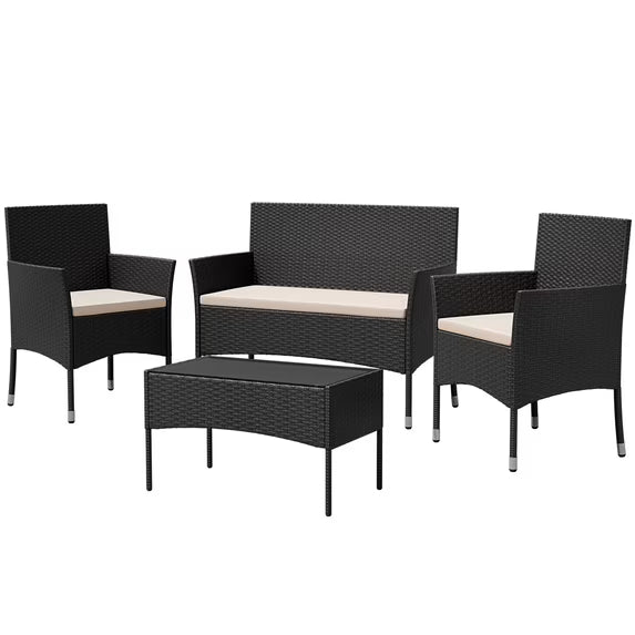 homall-patio-furniture-4-tlg-rattan-lounge-set-braun-beige image 1