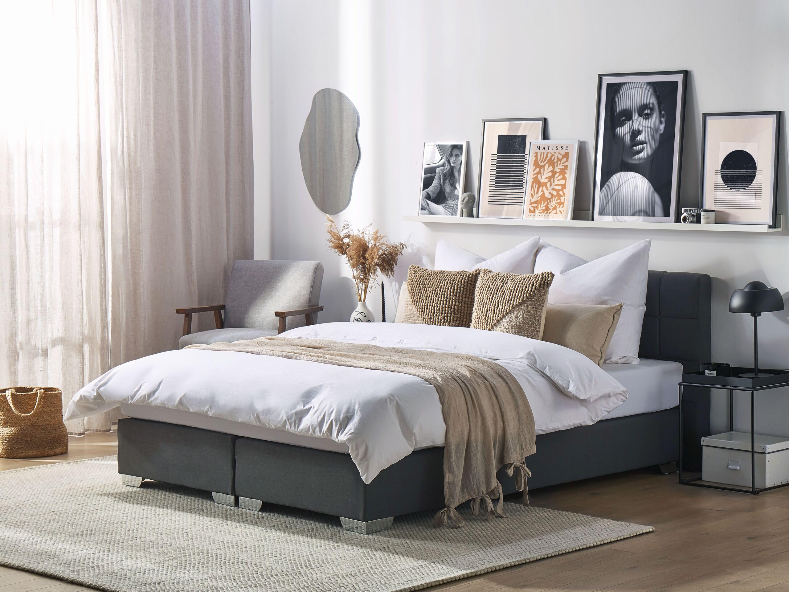 beliani-admiral-boxspringbett-grau-160x200-cm-h2-matratze-stauraum image 2