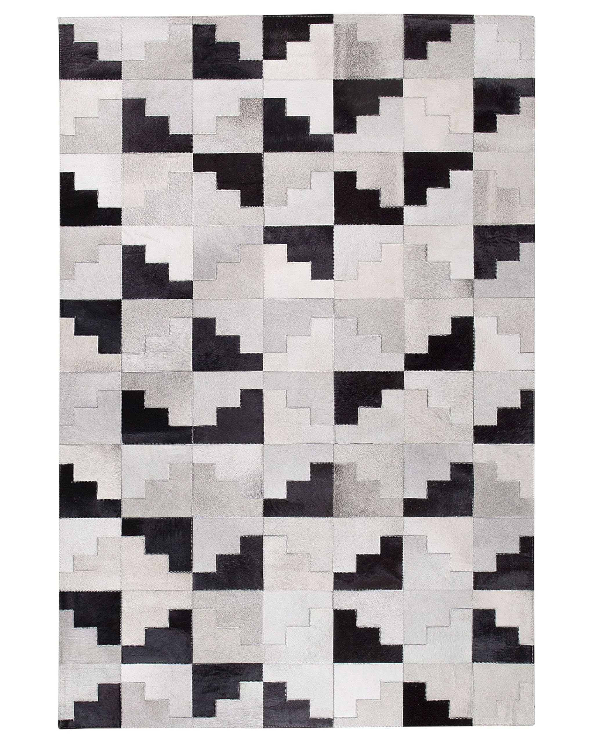 beliani-efirli-lederteppich-160x230cm-schwarz-grau-kurzflor image 1