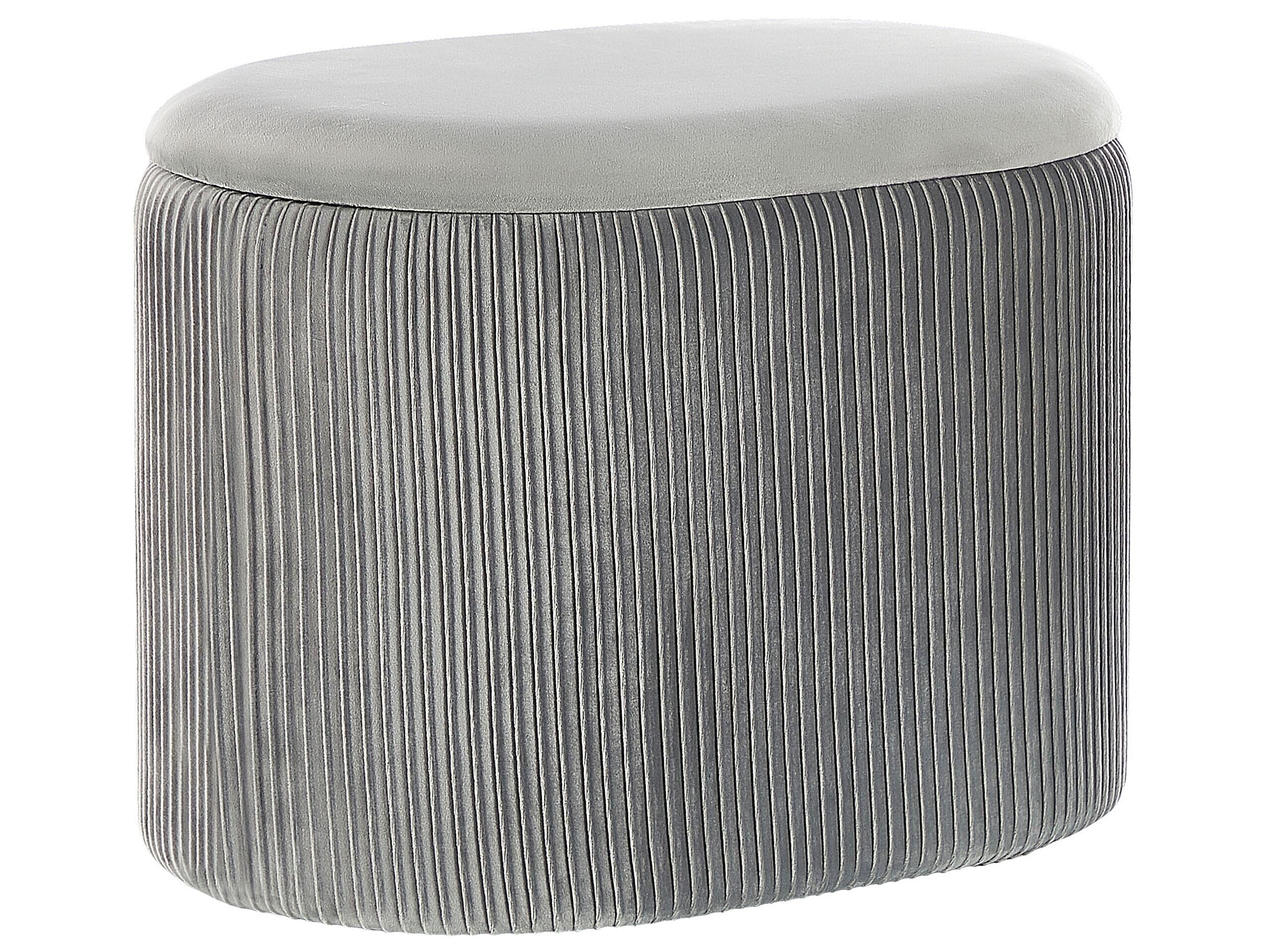 beliani-richland-pouf-55x35-cm-hellgrau-samt-mit-stauraum image 1