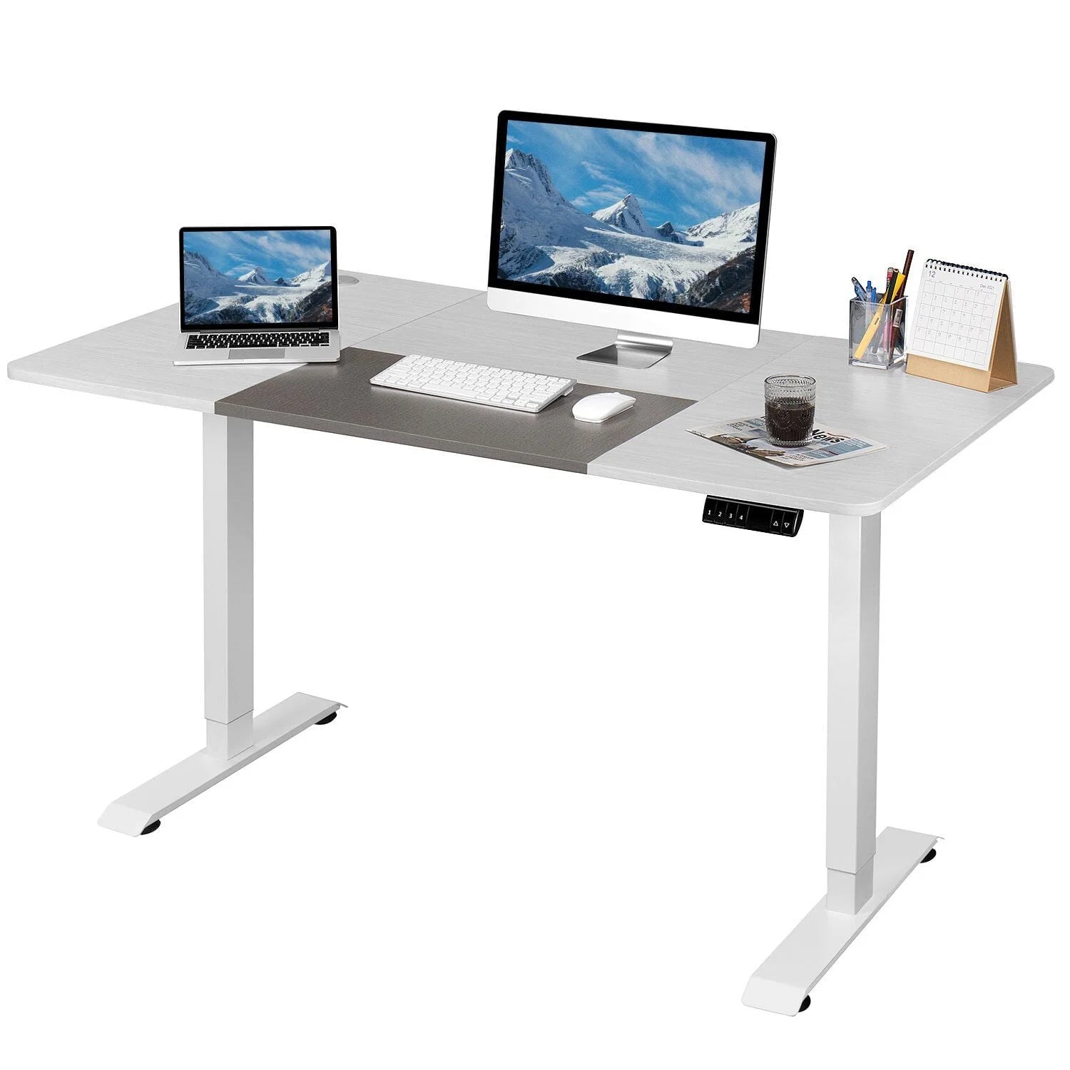 homall-standing-desk-stehschreibtisch-140cm-holz-memory image 8