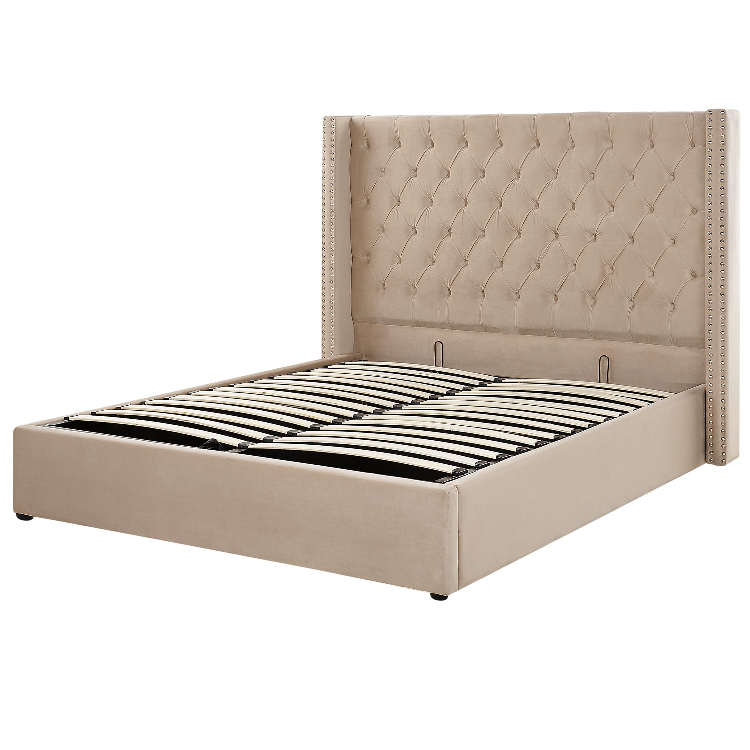 beliani-lubbon-bett-160x200-beige-samt-mit-bettkasten image 6