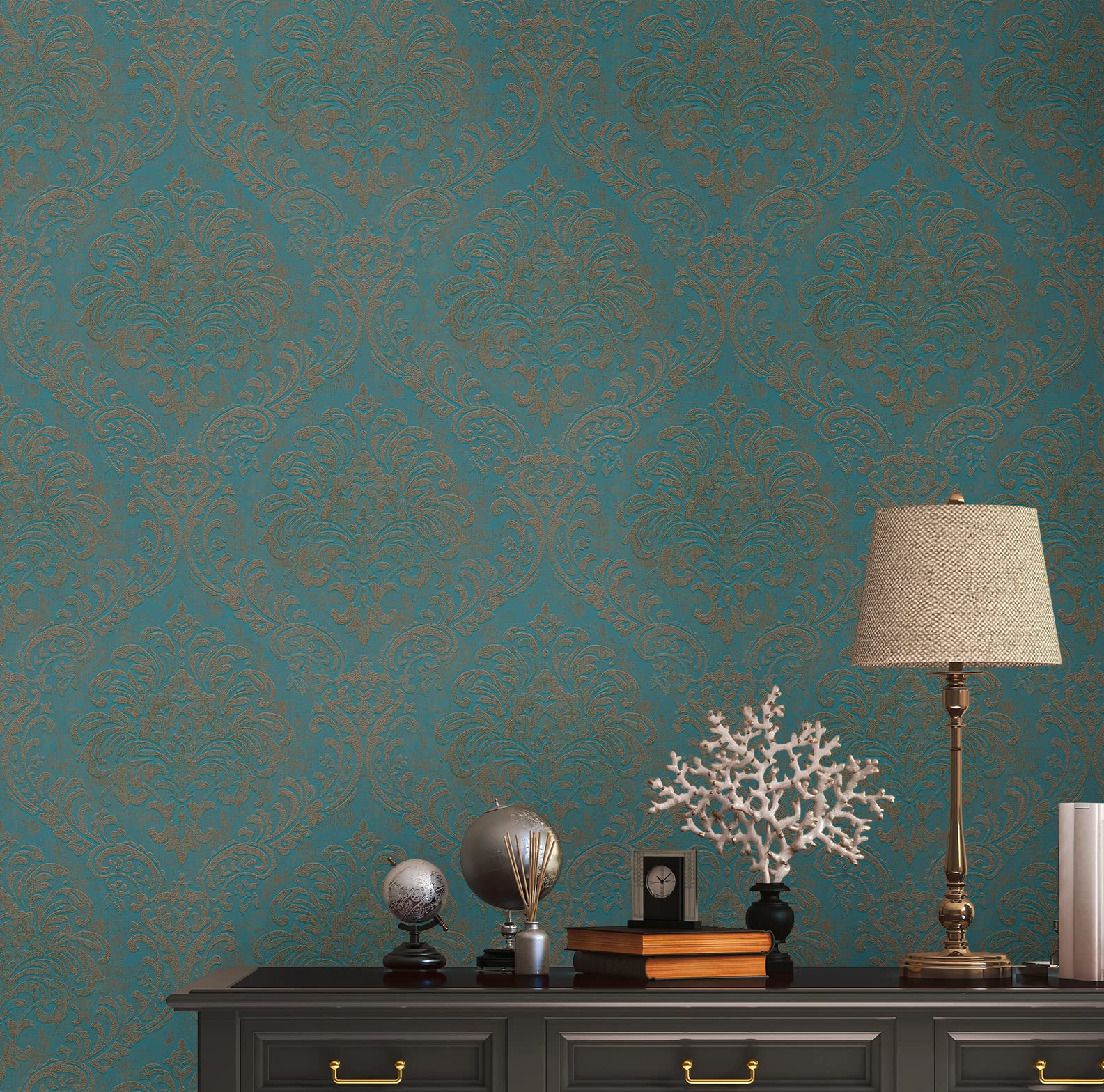 a-s-cr-ation-livingwalls-vliestapete-petrol-gold-ornament image 8