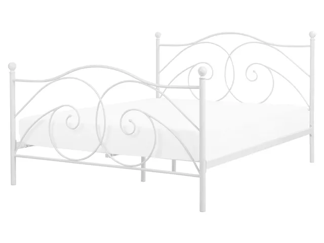 beliani-dinard-metallbett-160x200-wei-romantisch image 1