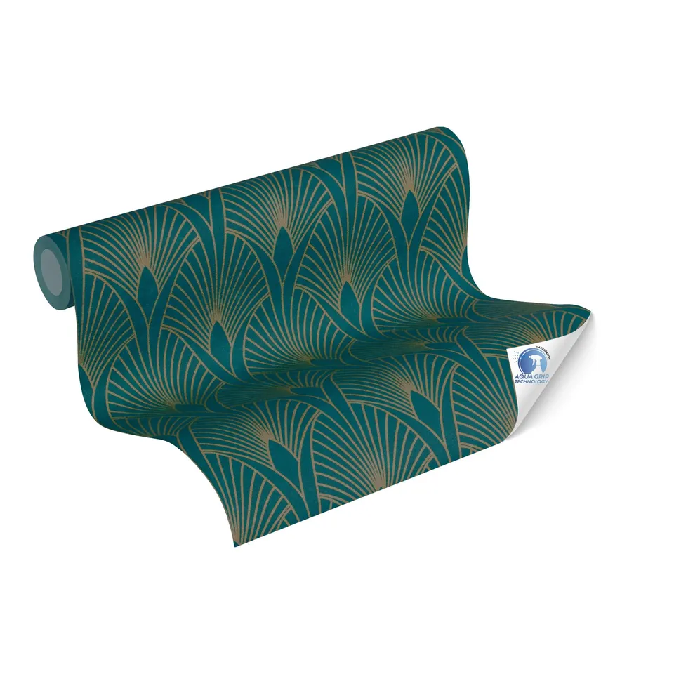 a-s-cr-ation-designdrop-tapete-gr-n-petrol-0-53x10-05m-vorgeleimt image 1