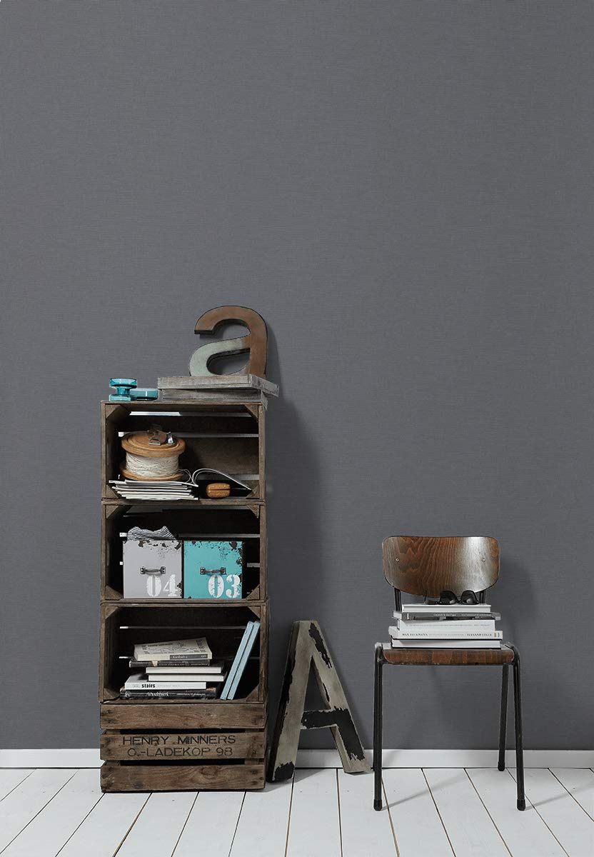 a-s-cr-ation-linen-style-36761-6-vliestapete-uni-grau image 5