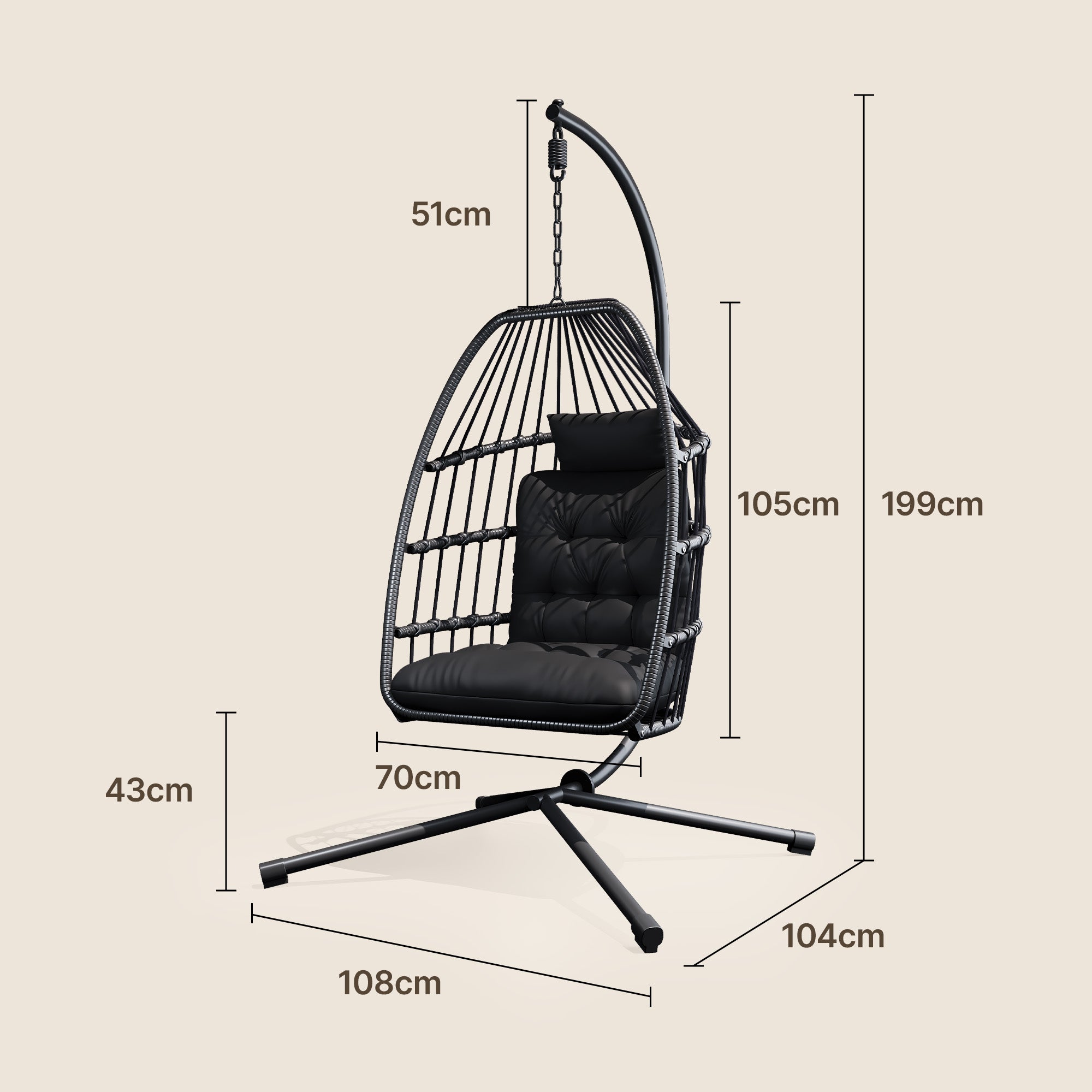 bealife-cd01-h-ngesessel-rattan-schwarz-mit-kissen image 4