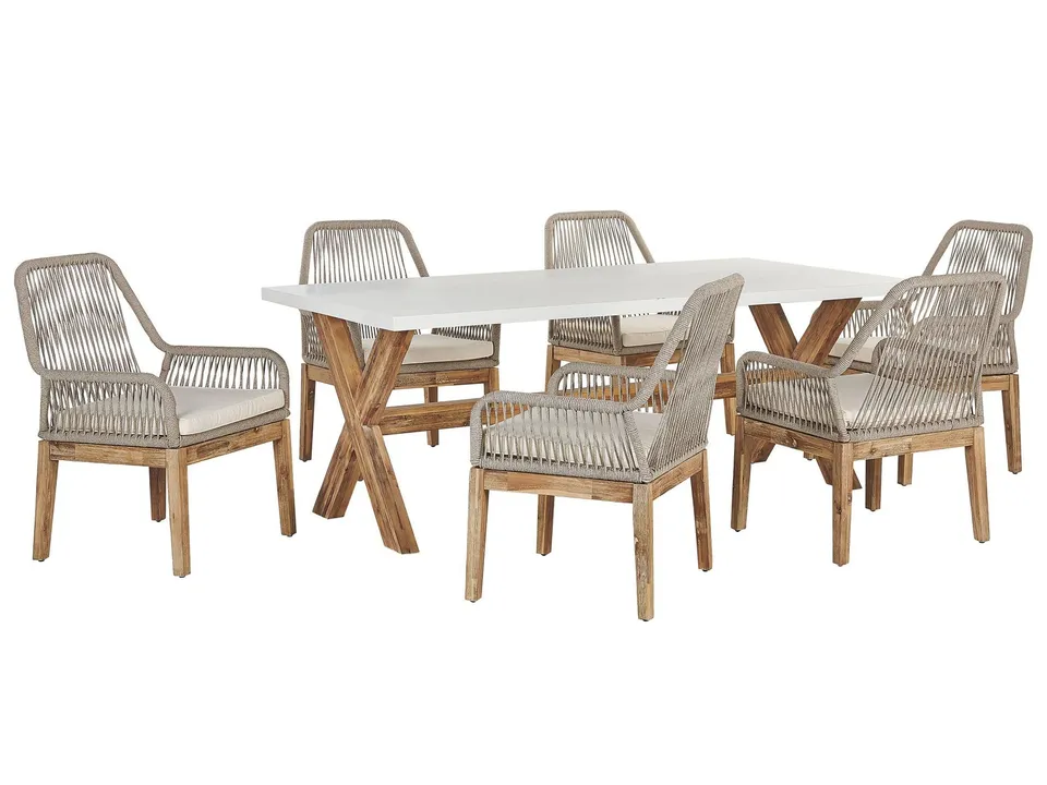 beliani-olbia-gartenset-wei-beige-200-tisch-6-st-hle image 1