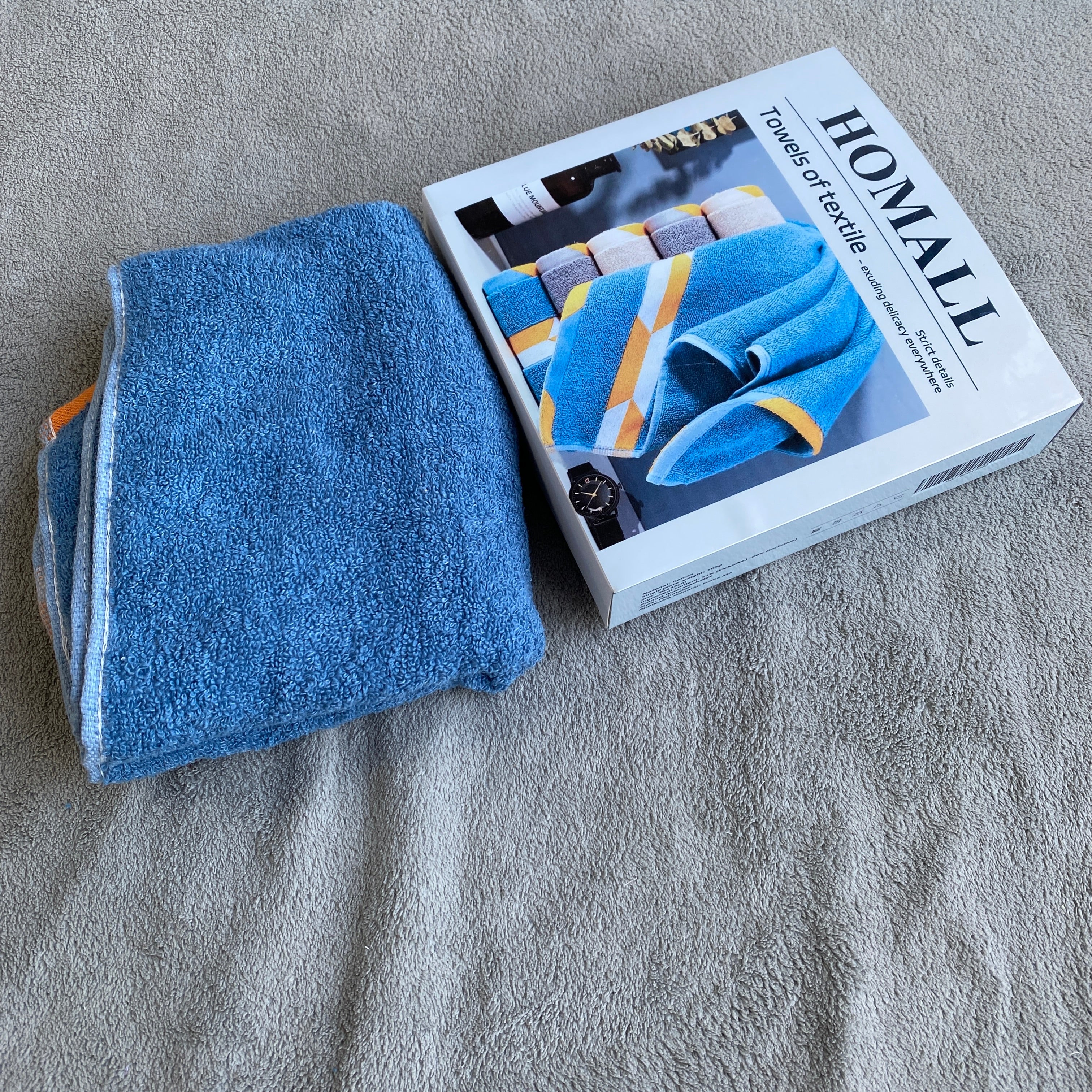 homall-shelf-handtuchset-5-tlg-baumwolle-blau-hotelweichheit image 4