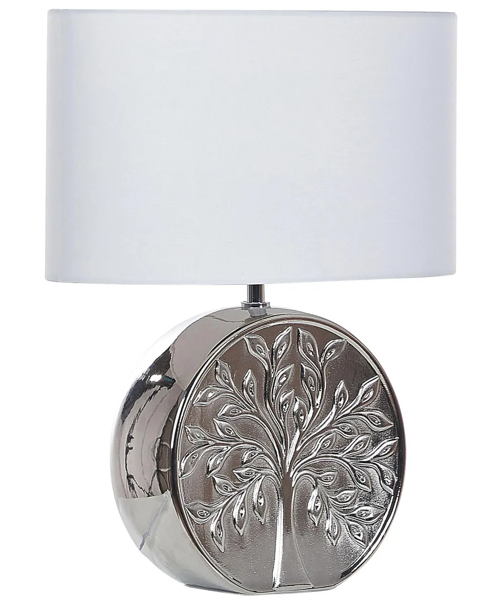 beliani-kherlen-tischlampe-keramik-silber-48-cm-baummotiv image 1