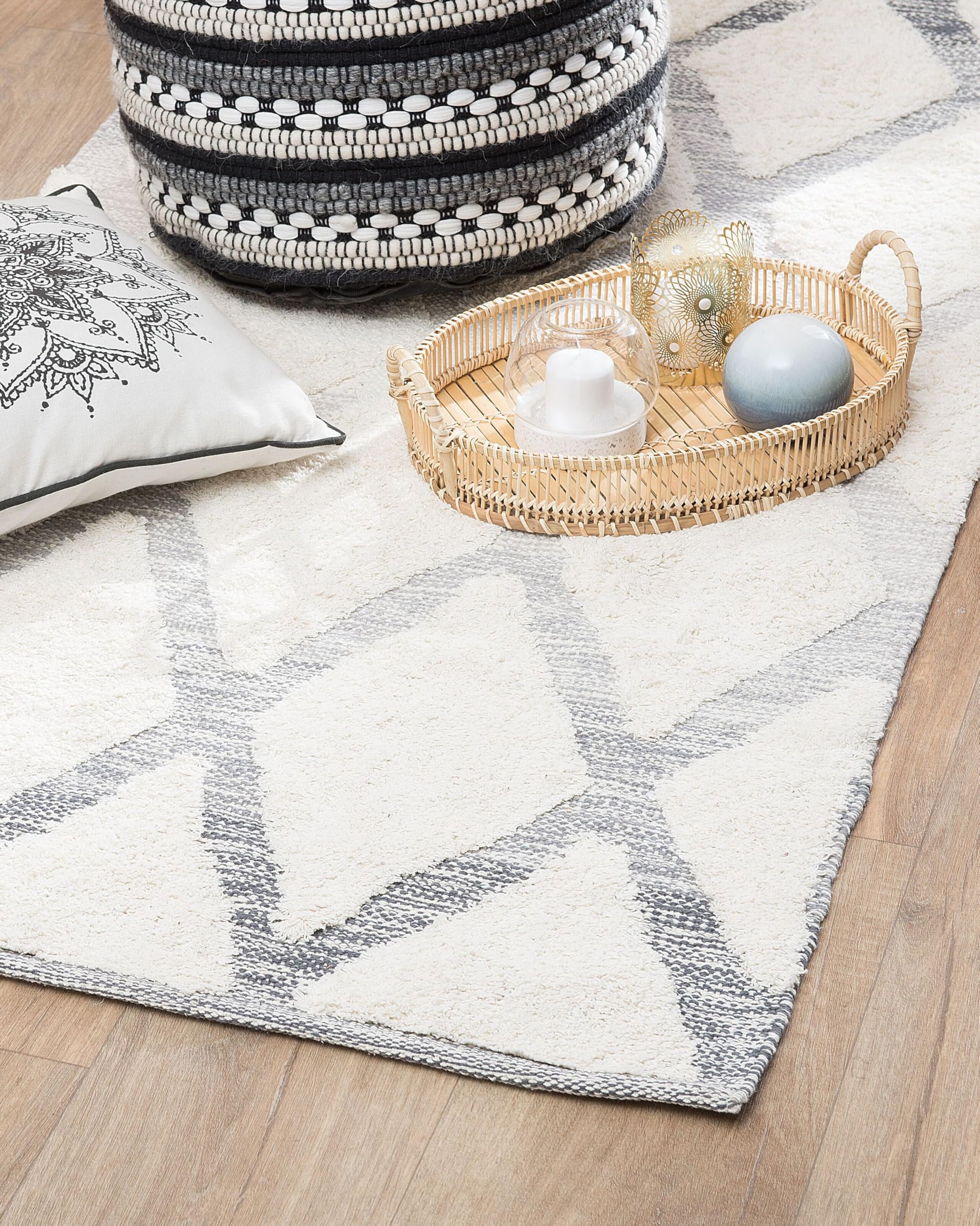 beliani-pendik-teppich-80x150-cm-beige-grau-karo image 2