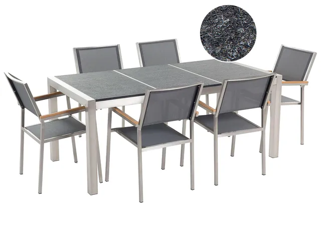 beliani-grosseto-gartenm-belset-180-cm-basalt-grau-stein image 1