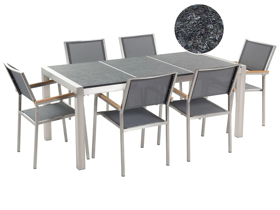 beliani-grosseto-gartenm-belset-180-cm-basalt-grau-stein image 1