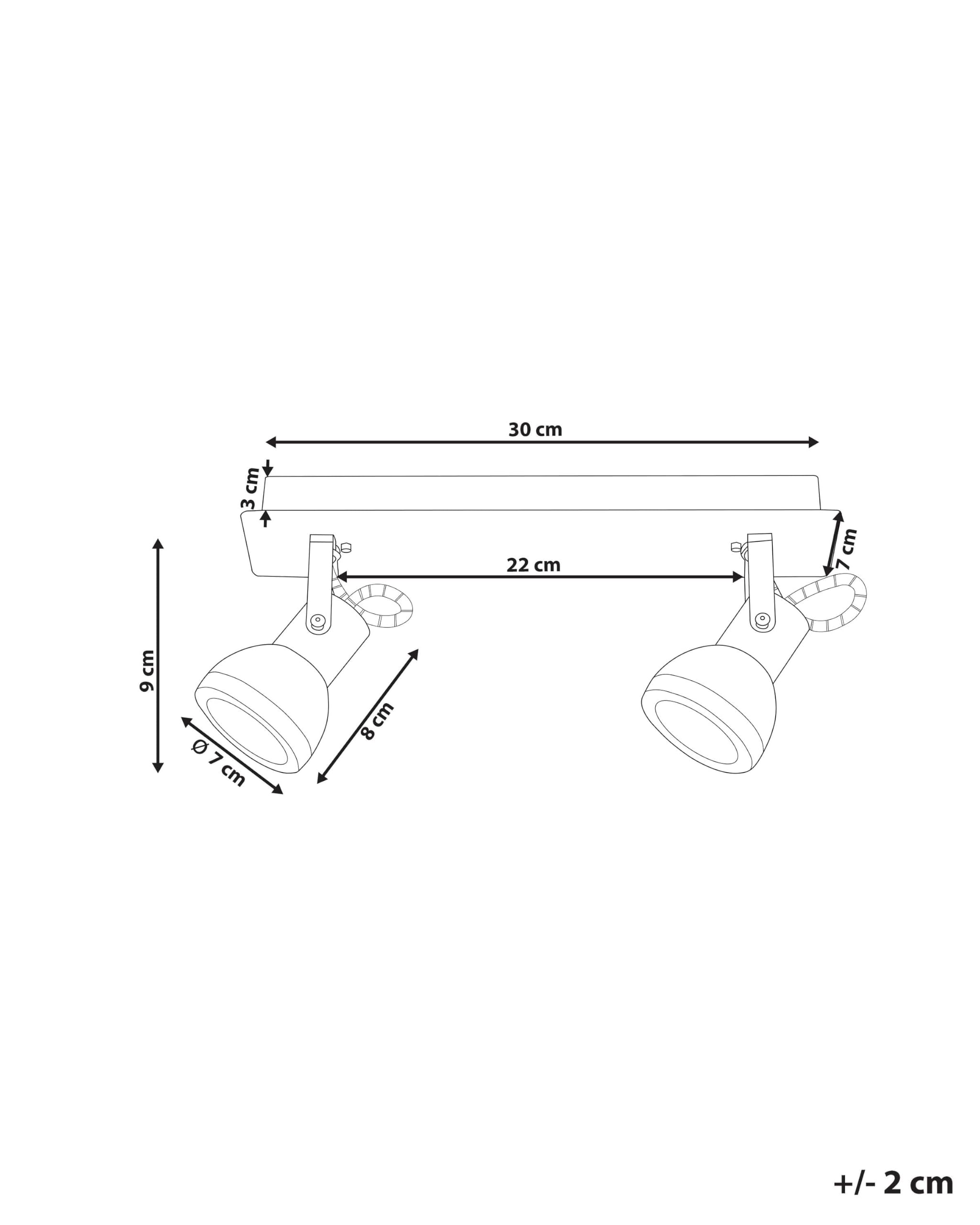 beliani-baro-deckenlampe-2-flammig-wei-schwarz-metall image 3