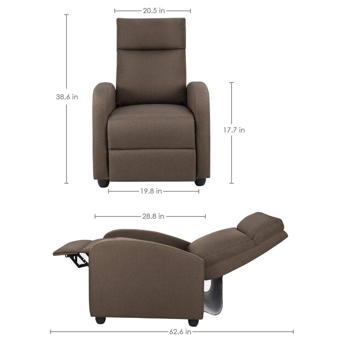 homall-recliner-massagesessel-stoff-grau-mit-liegefunktion image 8