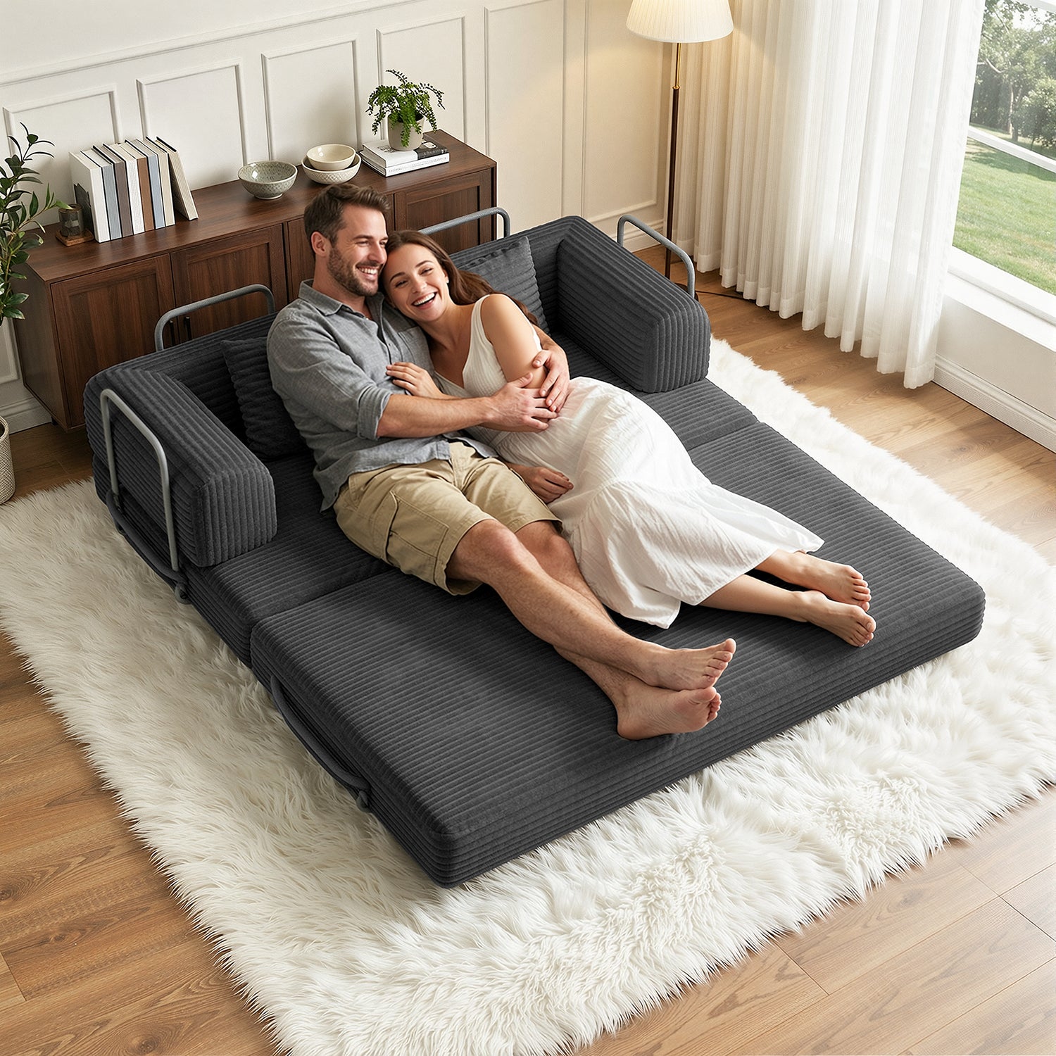bealife-ar62-schlafsofa-160cm-cord-schwarz-mit-schlaffunktion image 8