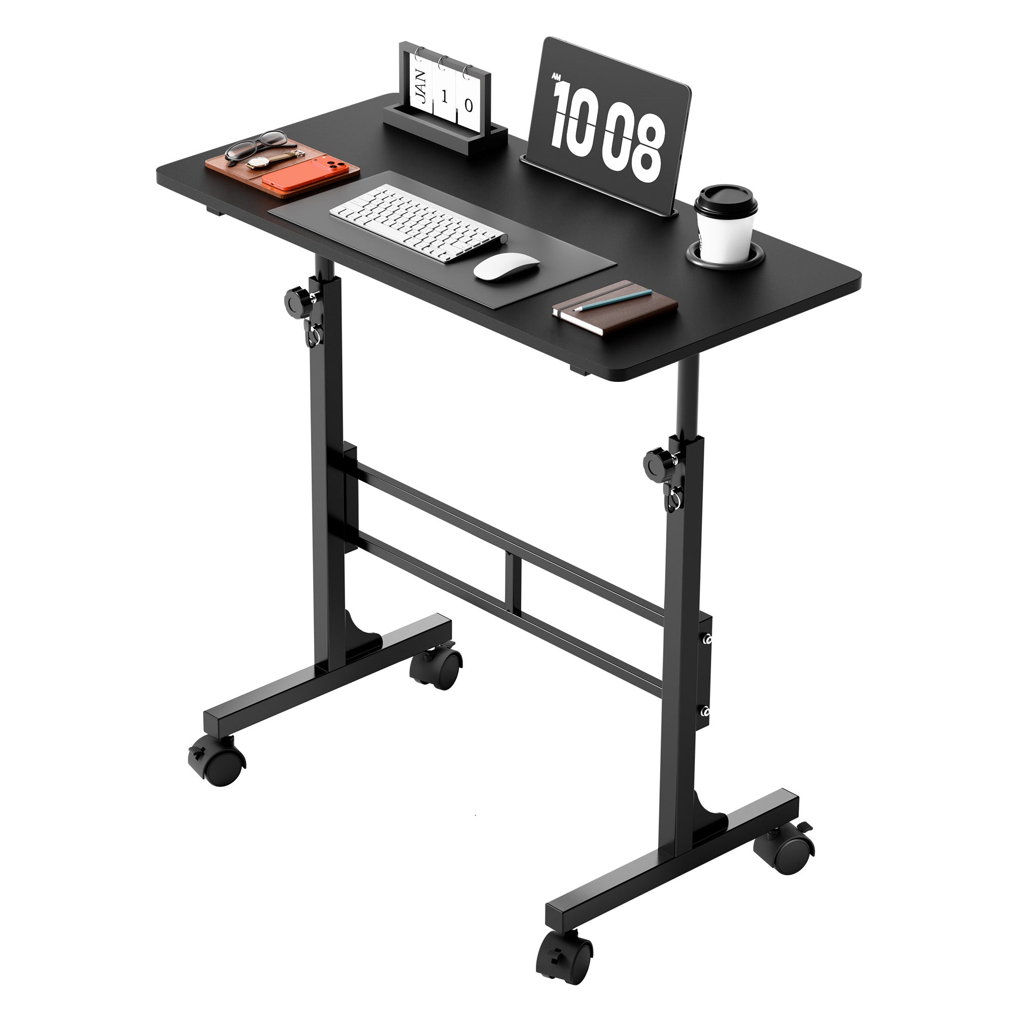 homall-standing-desk-stehschreibtisch-braun-h-henverstellbar image 8