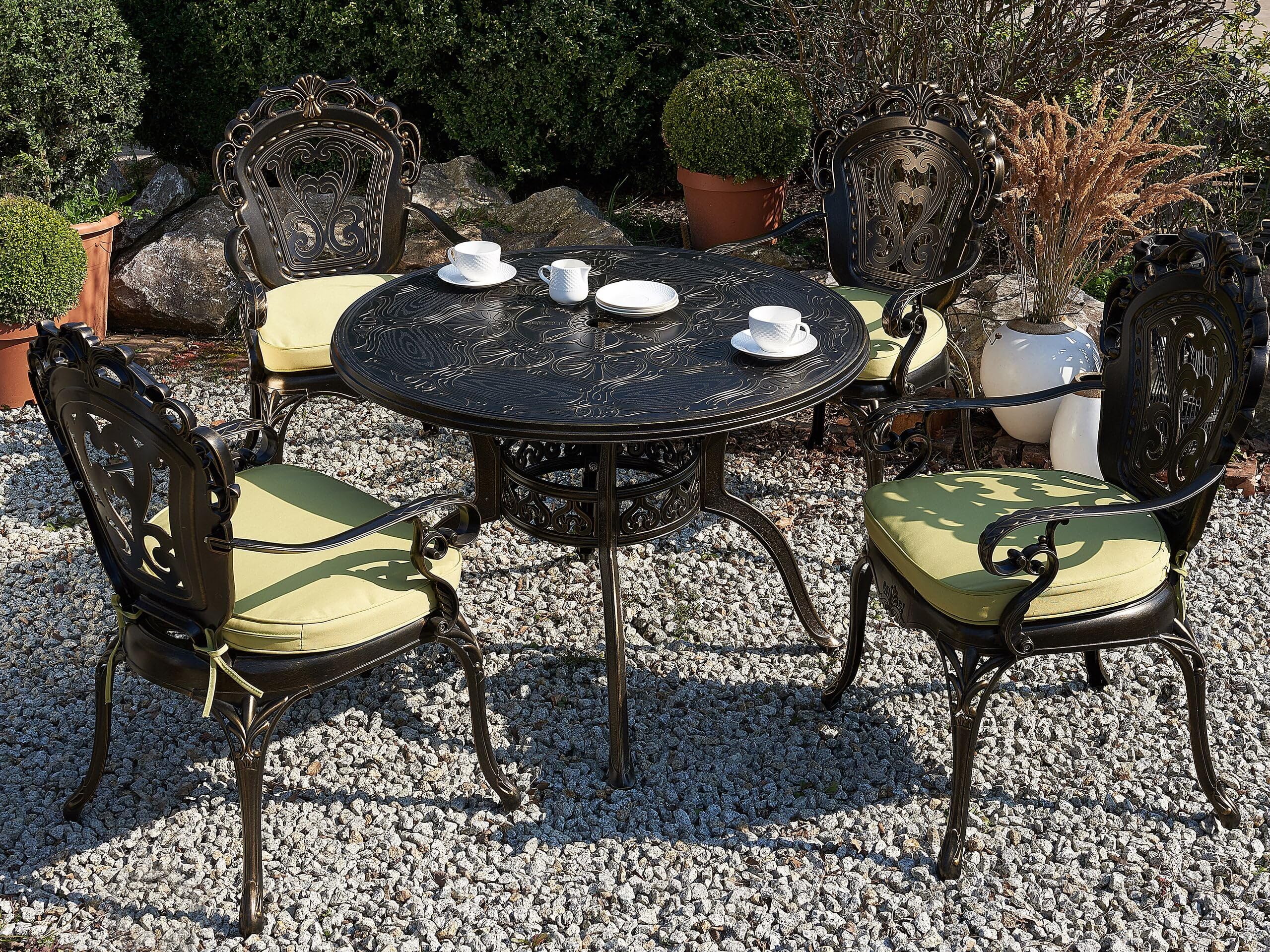 beliani-sapri-gartentisch-rund-aluminium-dunkelbraun-retro image 2