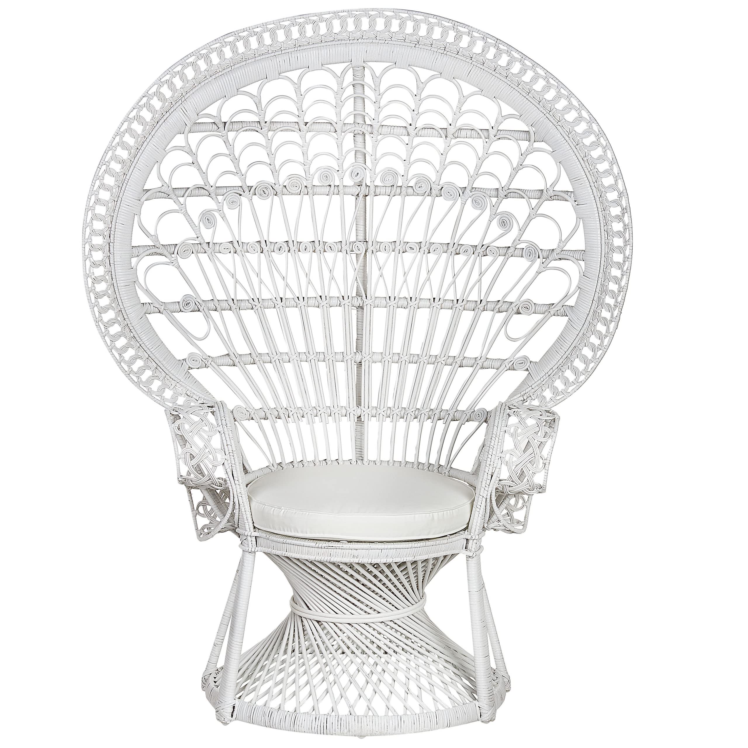 beliani-emmanuelle-pfauensessel-rattan-wei-mit-kissen image 4