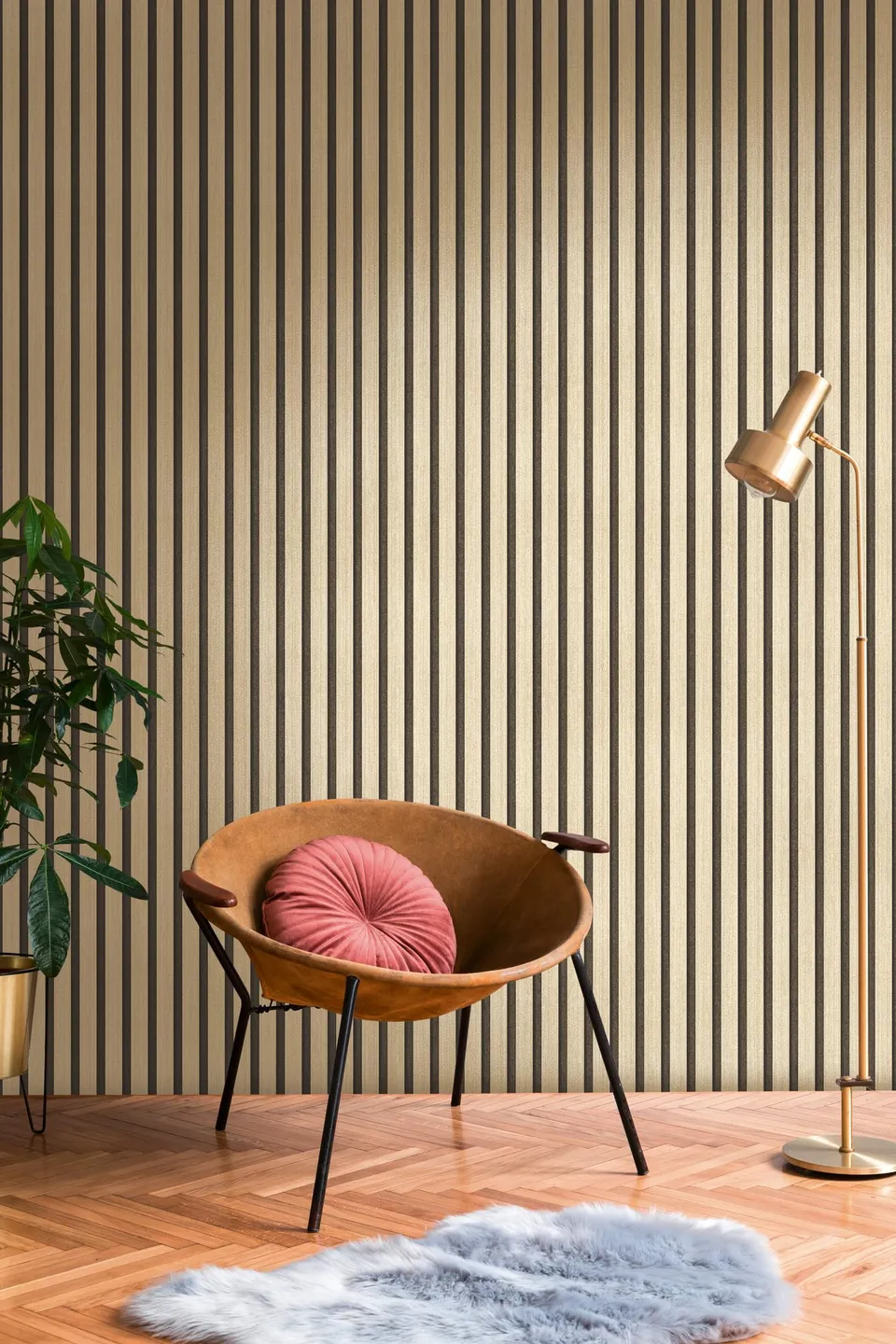 a-s-cr-ation-holzpaneel-vliestapete-gold-metallic-10-05m image 1