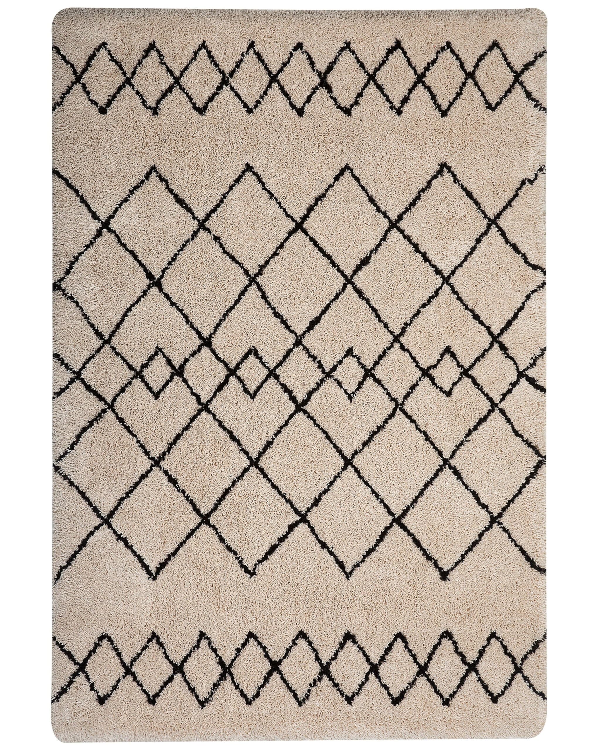 beliani-havsa-teppich-160x230-cm-beige-schwarz-zickzack image 1