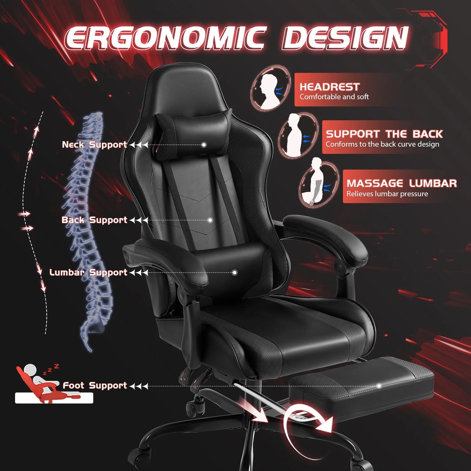 homall-gaming-chair-gamer-stuhl-wei-mit-fu-st-tze-massage image 3